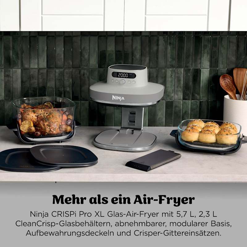 Ninja CRISPi PRO 7-in-1 Glas-Air-Fryer - Family Set - Beige