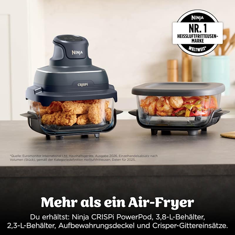 Ninja CRISPi 4-in-1 Glas-Air Fryer – Meal Prep Set