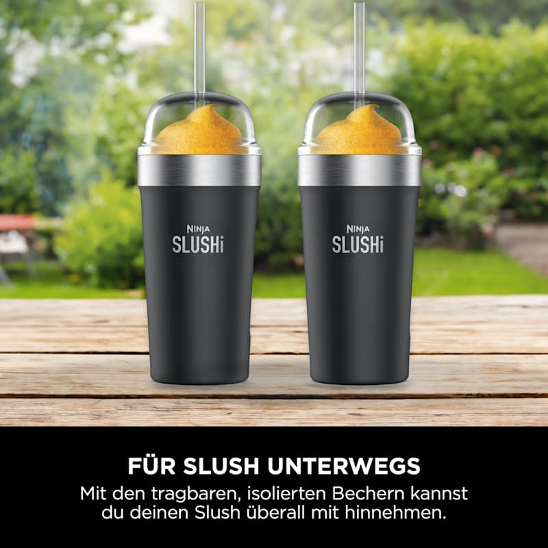 Ninja SLUSHi isolierter Bubble-Becher mit Deckel und Trinkhalm – Hellrosa