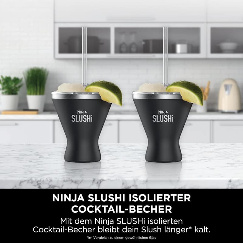 Ninja SLUSHi isolierter Cocktailbecher mit Deckel 2er-Set – Schwarz