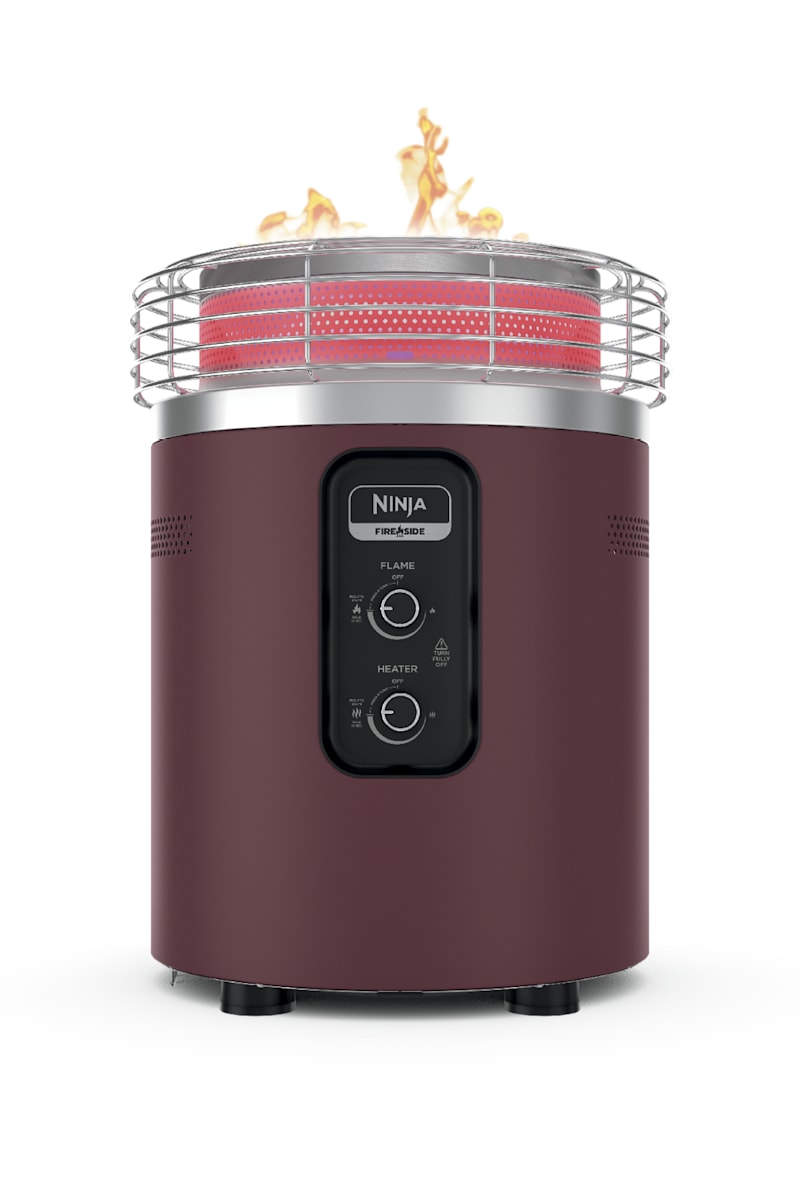 YA’ABURNEE 「Hygge / CUCCAGNA」 Ninja™ Fireside360™ Fire Pit and Outdoor Heater in Maroon | SharkNinja