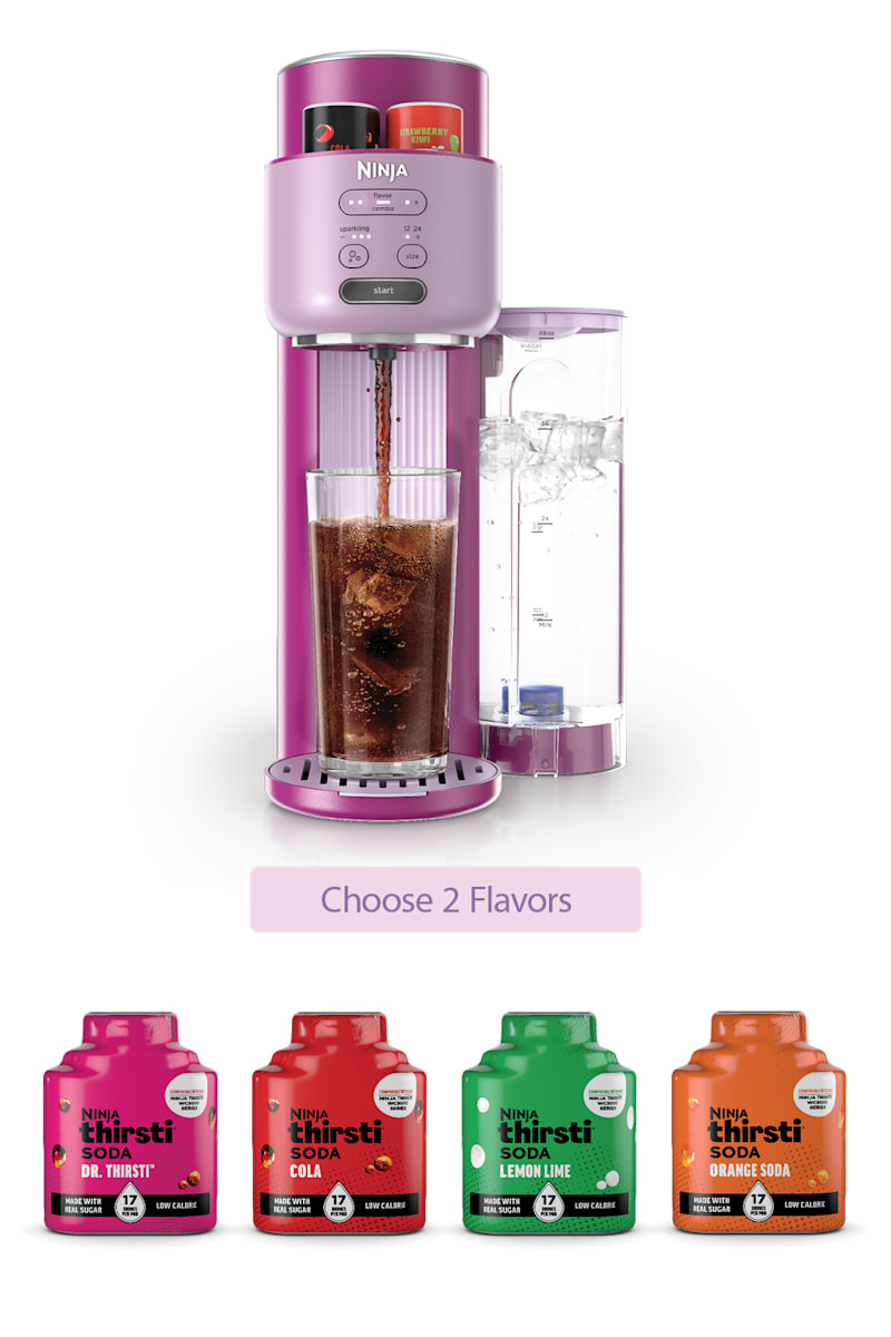 Ninja Thirsti Soda Machine in Pink and Drink Mix Bundle | WC3001PK1