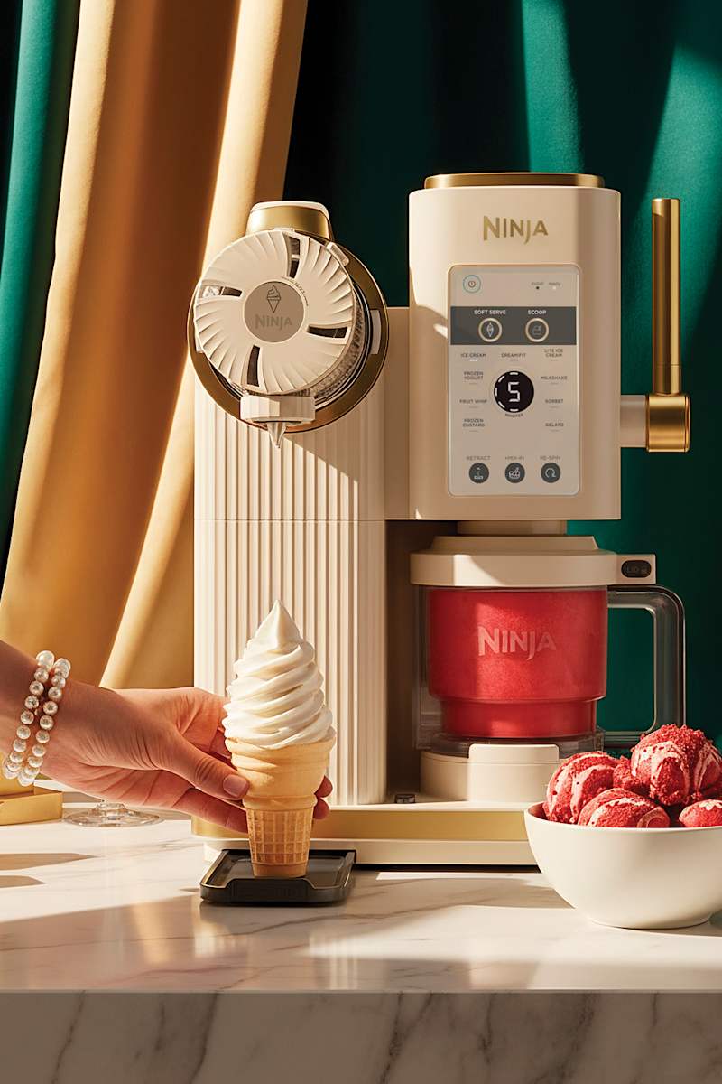 Ninja Creami Scoop & Swirl Soft-Serve Ice Cream Maker in Stone