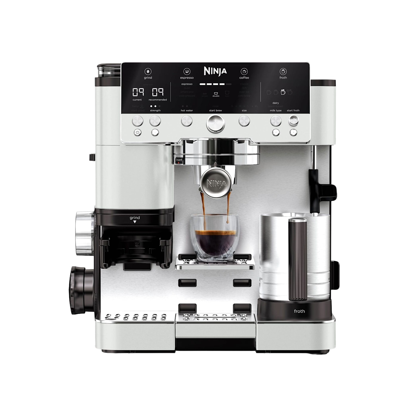 Ninja Luxe Café Premier Plus-Serie Espressomaschine – Haferweiß in Weiß | ES655EUWH | von SharkNinja