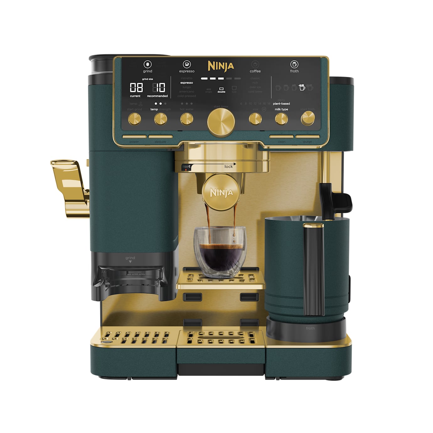 Ninja Luxe Café Pro Espressomaschine – Grün/Gold in Grün/Gold | ES701EUGNGD | von SharkNinja
