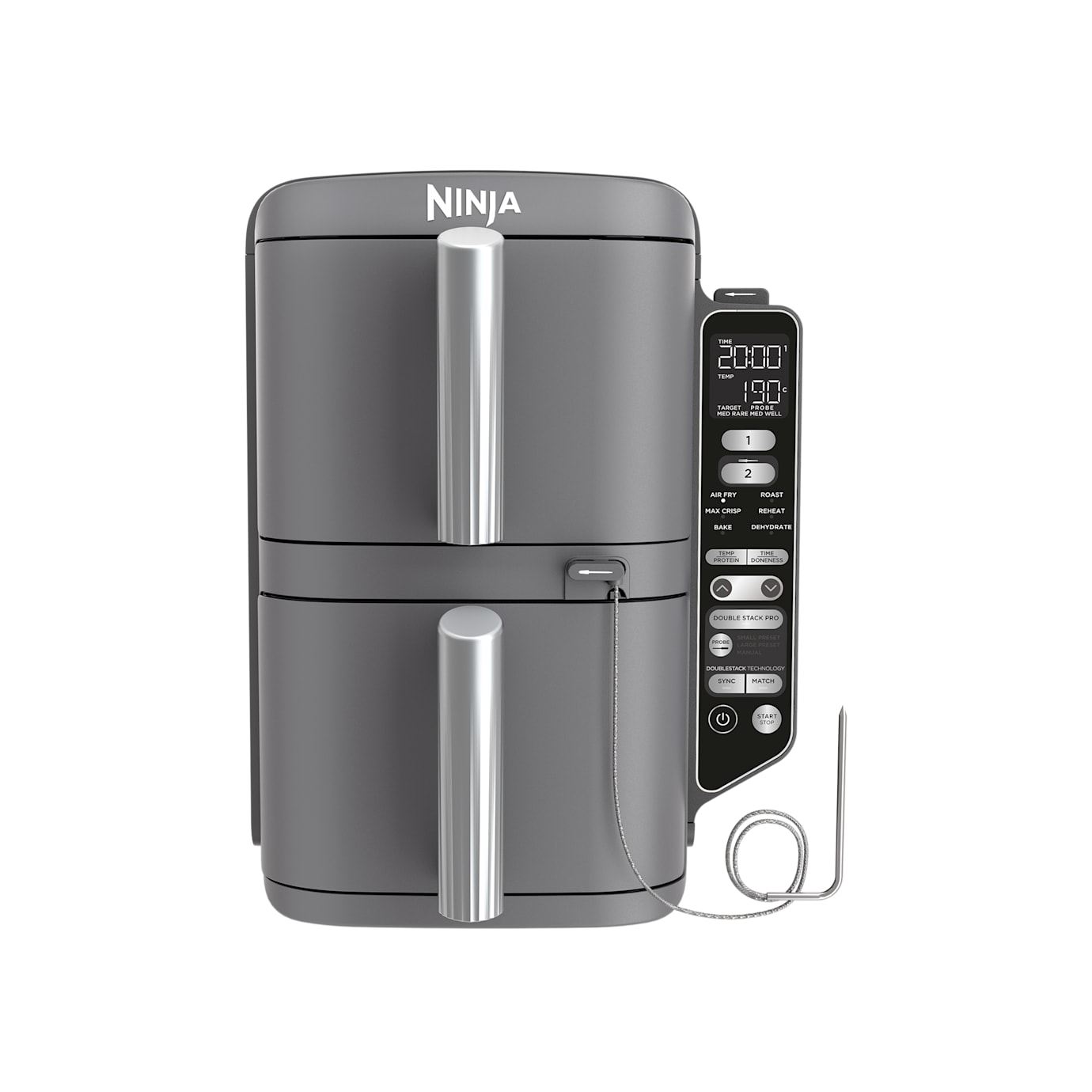 Grey Ninja Double Stack XL SL451UK with digital cooking probe