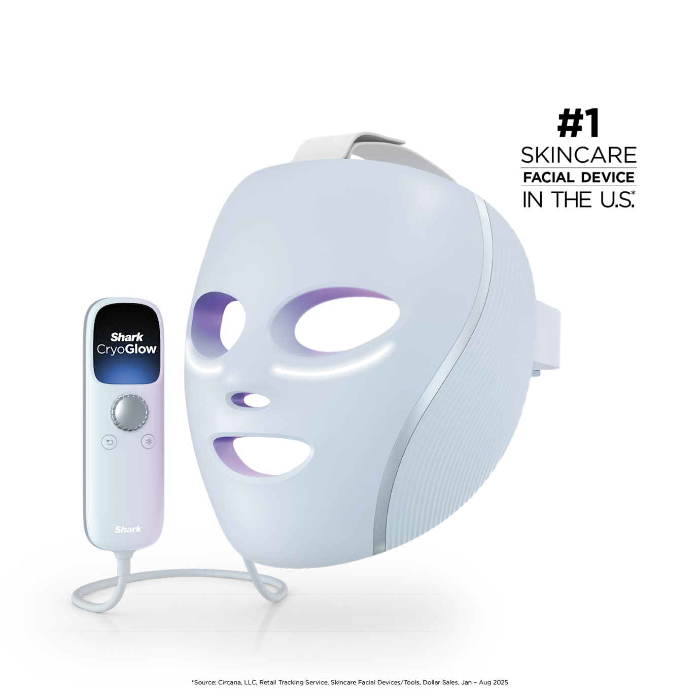 Shark CryoGlow LED face mask with under-eye cooling