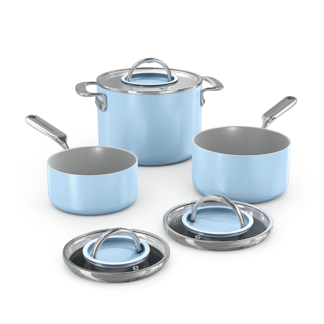 Ninja NeverQuit™ 6-Piece Ceramic Saucepan Cookware Set in Blue
