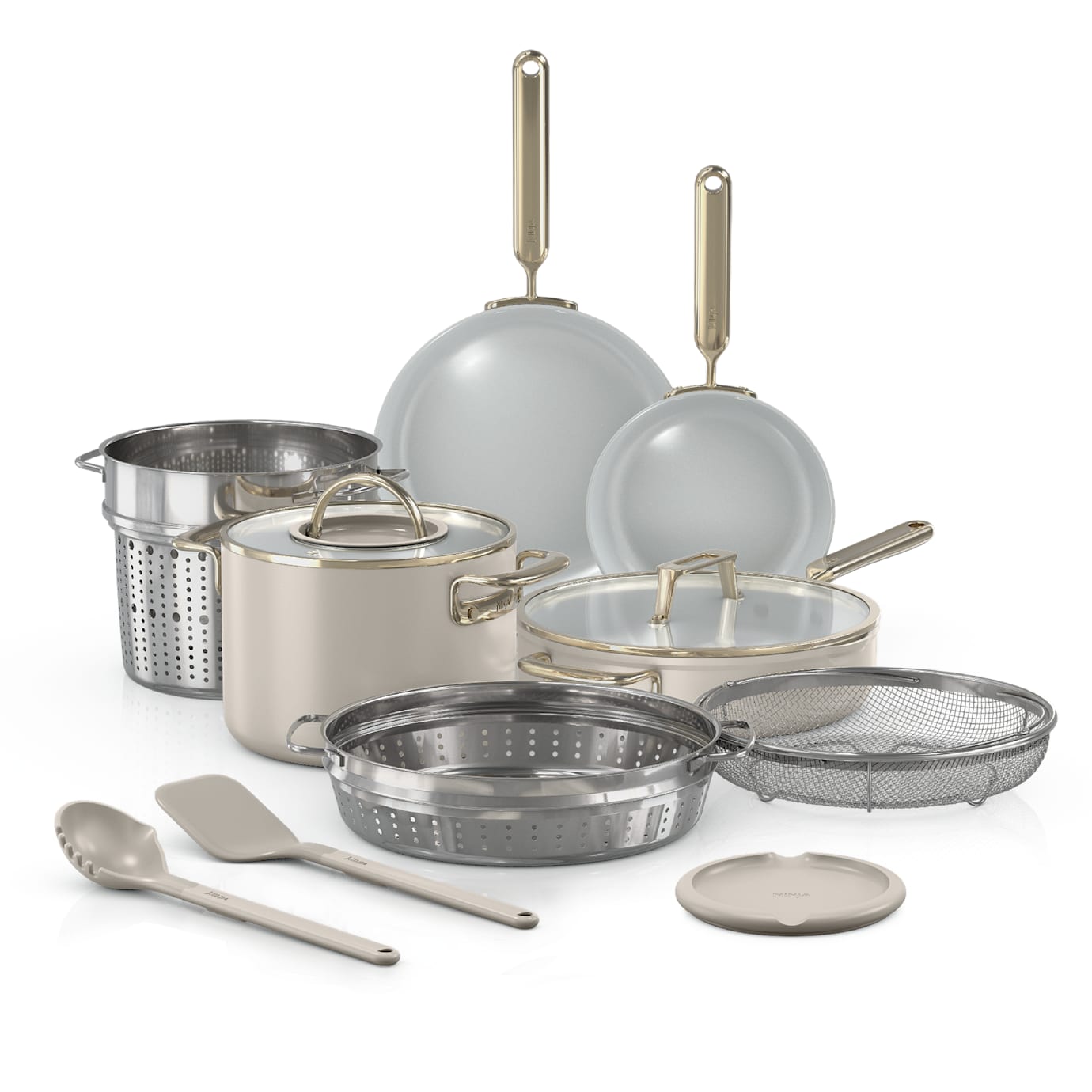 Ninja NeverQuit™ 12-Piece Ceramic Cookware Set, Stone Gold