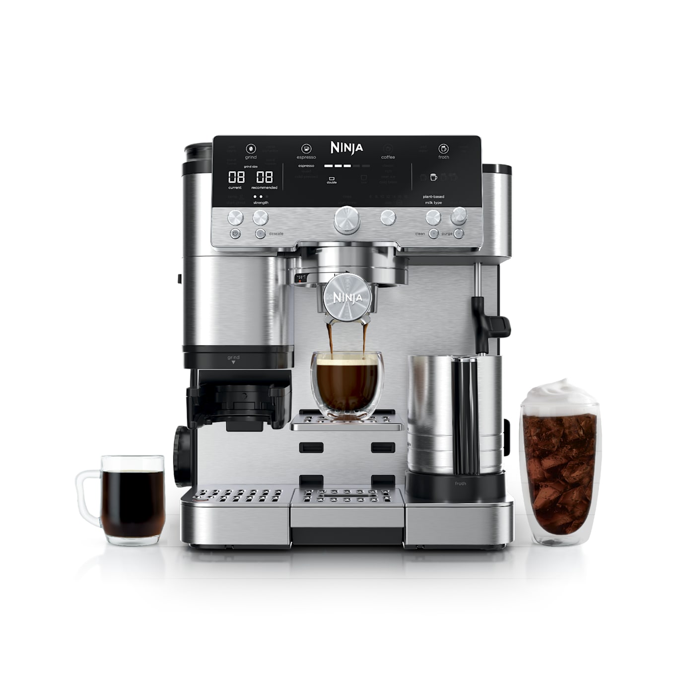 SharkNinja official image of the stainless Ninja Luxe Café Premier ES601 machine and included accessories