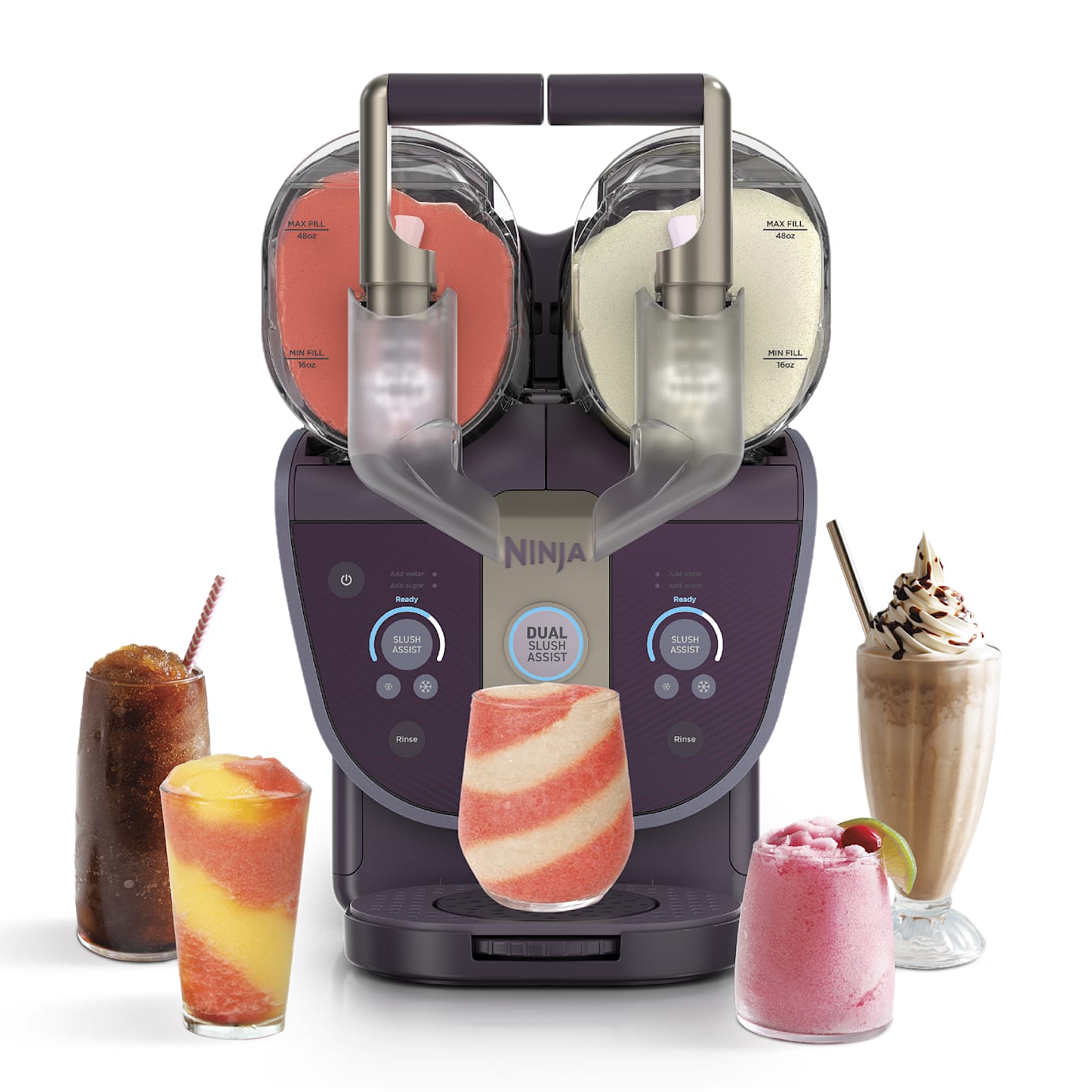 Ninja SLUSHi Twist Smart Frozen Drink Maker in blue with dual frozen drink chambers