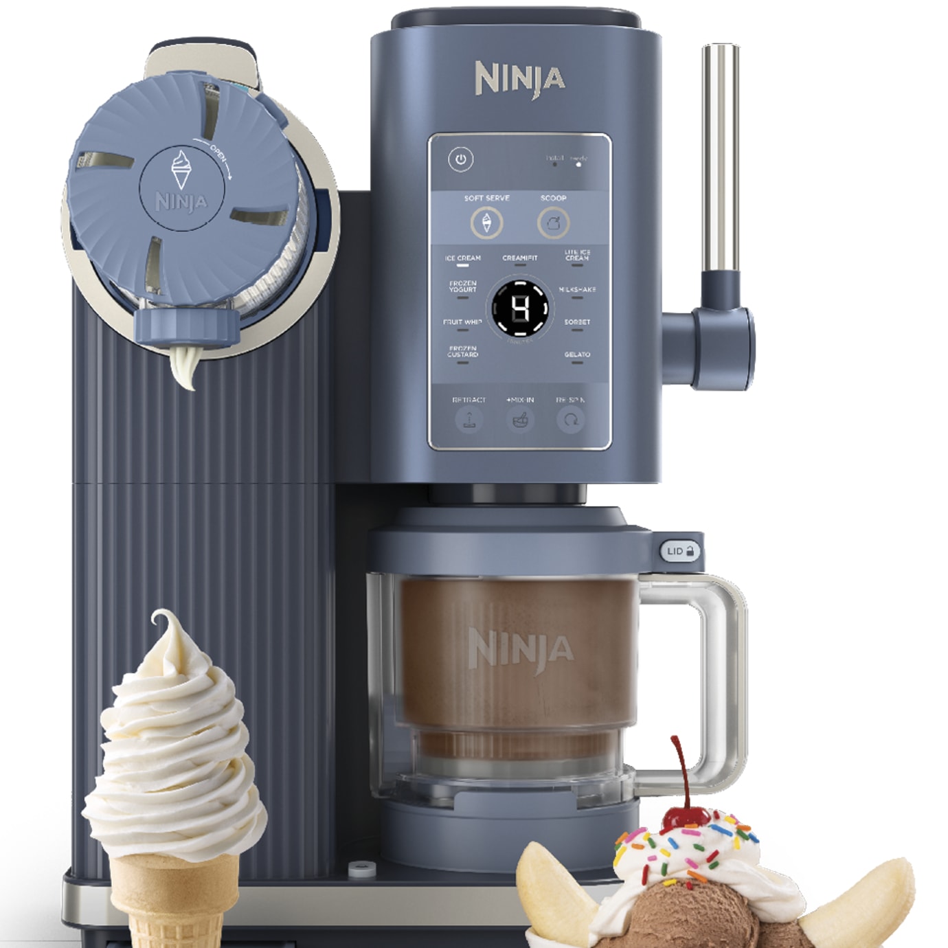 Ninja CREAMi® Scoop & Swirl™ Soft Serve Ice Cream Machine in Navy