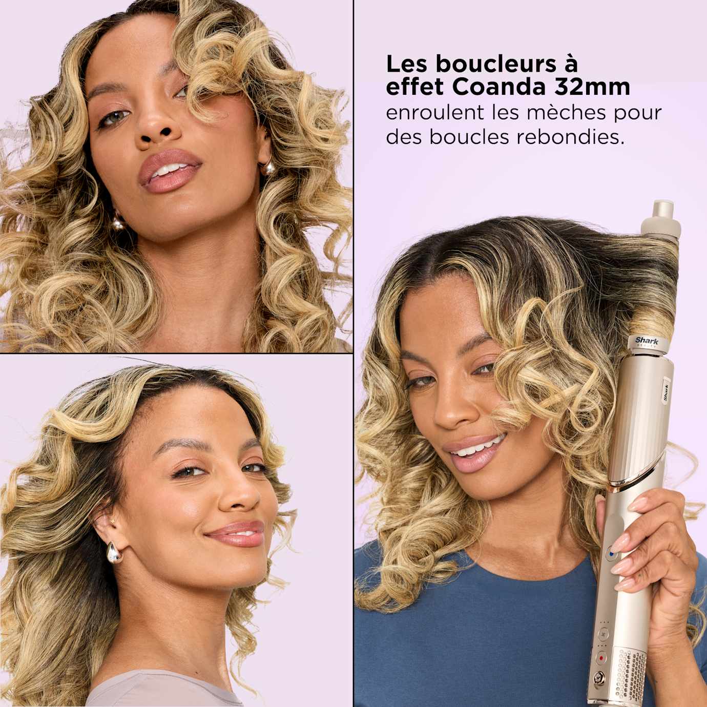 Shark FlexStyle HD446SLEU StarDust — visuel officiel 4 du styler et de ses fonctions