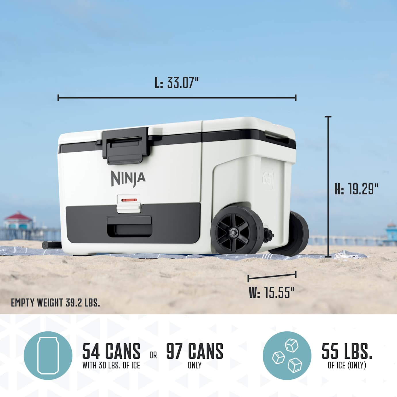 Ninja FrostVault™ 65qt Cooler with Wheels in Red | SharkNinja
