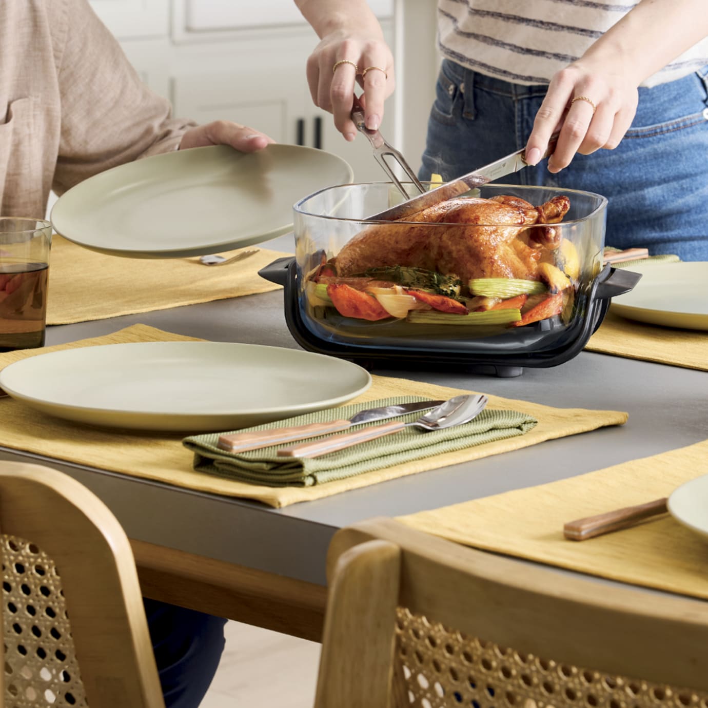 ニンジャクリスピー Ninja Crispi 4-in-1 Portable Glass Air Fryer in Yellow