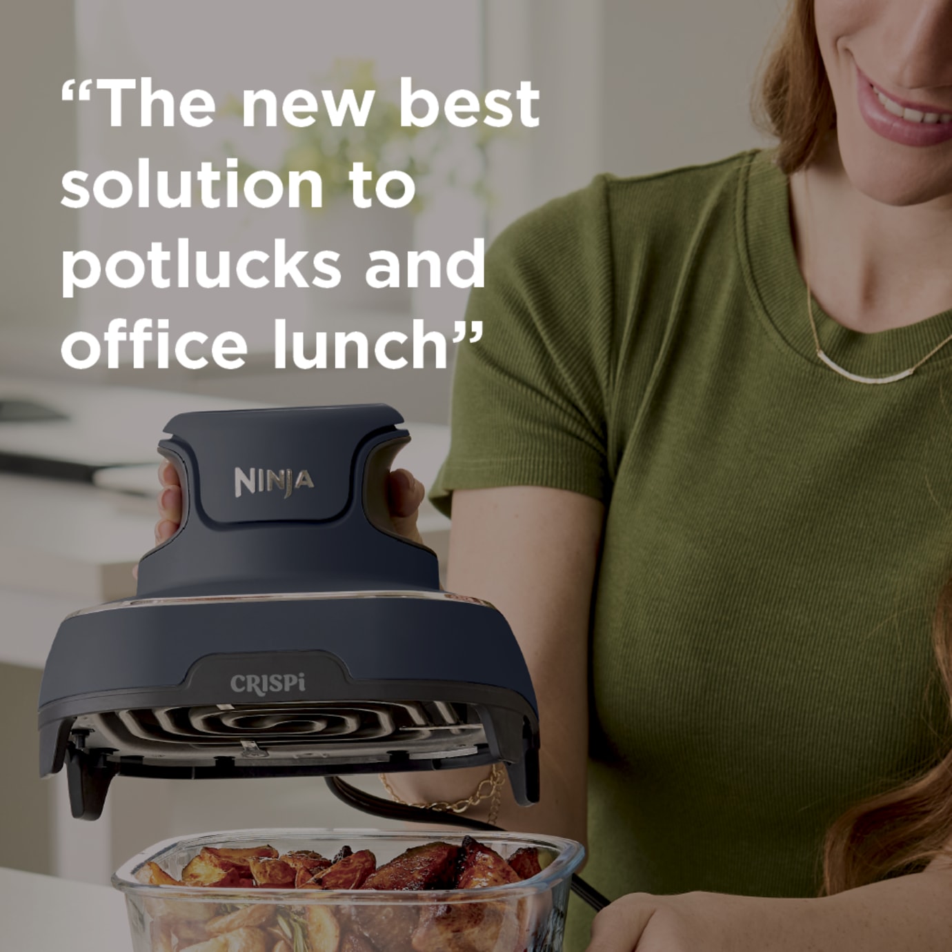 Ninja Crispi 4-in-1 Portable Glass Air Fryer in Stone