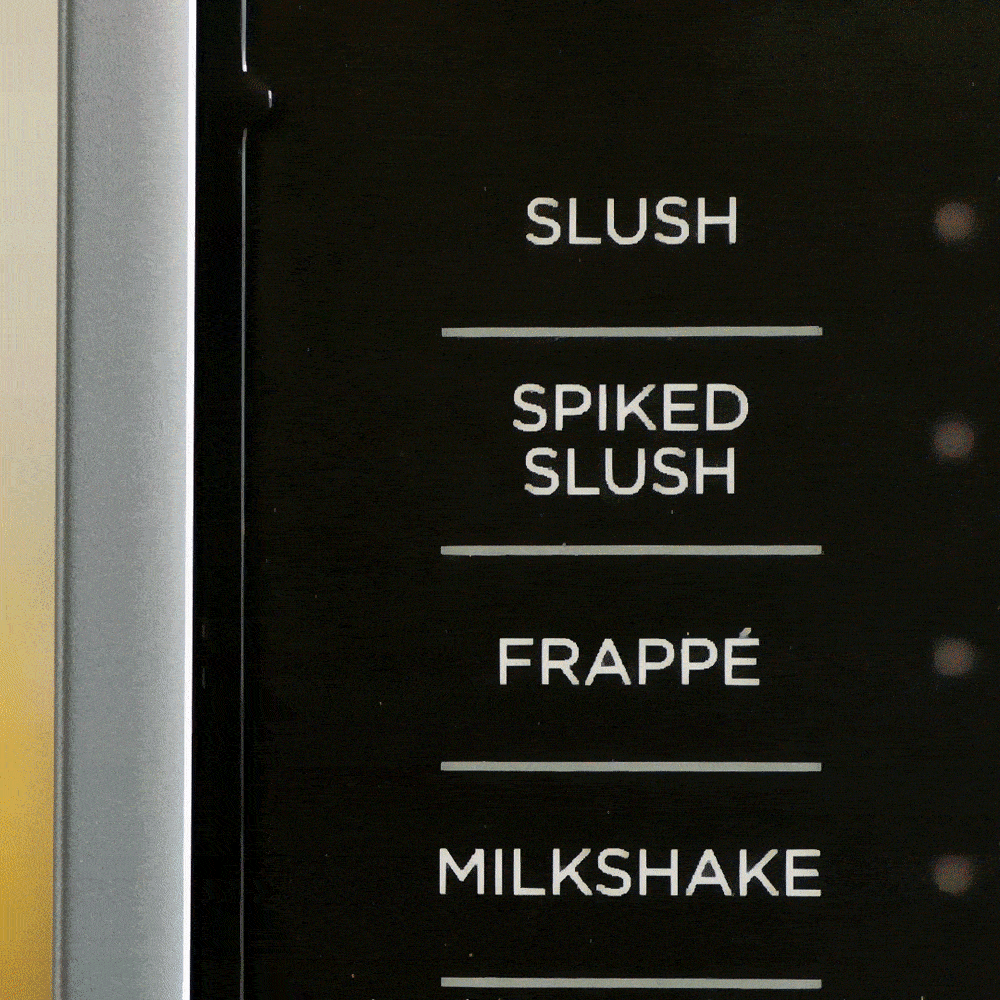 Vierte. Presiona. Slush.