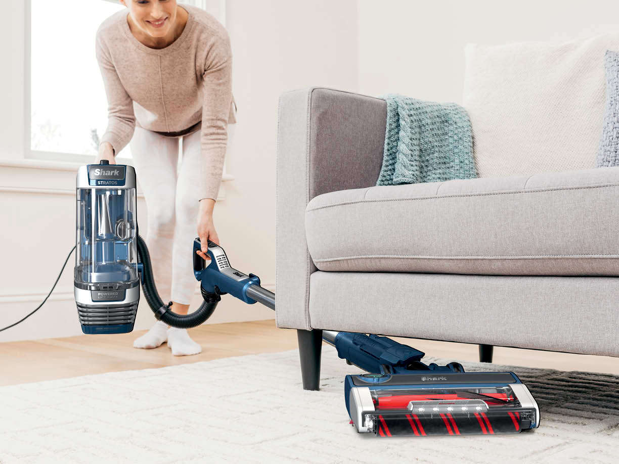 Shark Stratos upright vacuum lifestyle photo