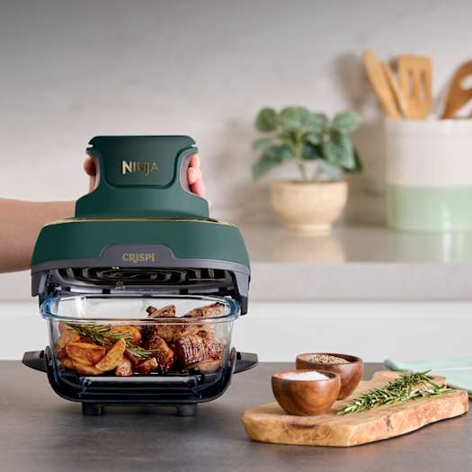 Clean cooking in a new hue, with extra glassware.