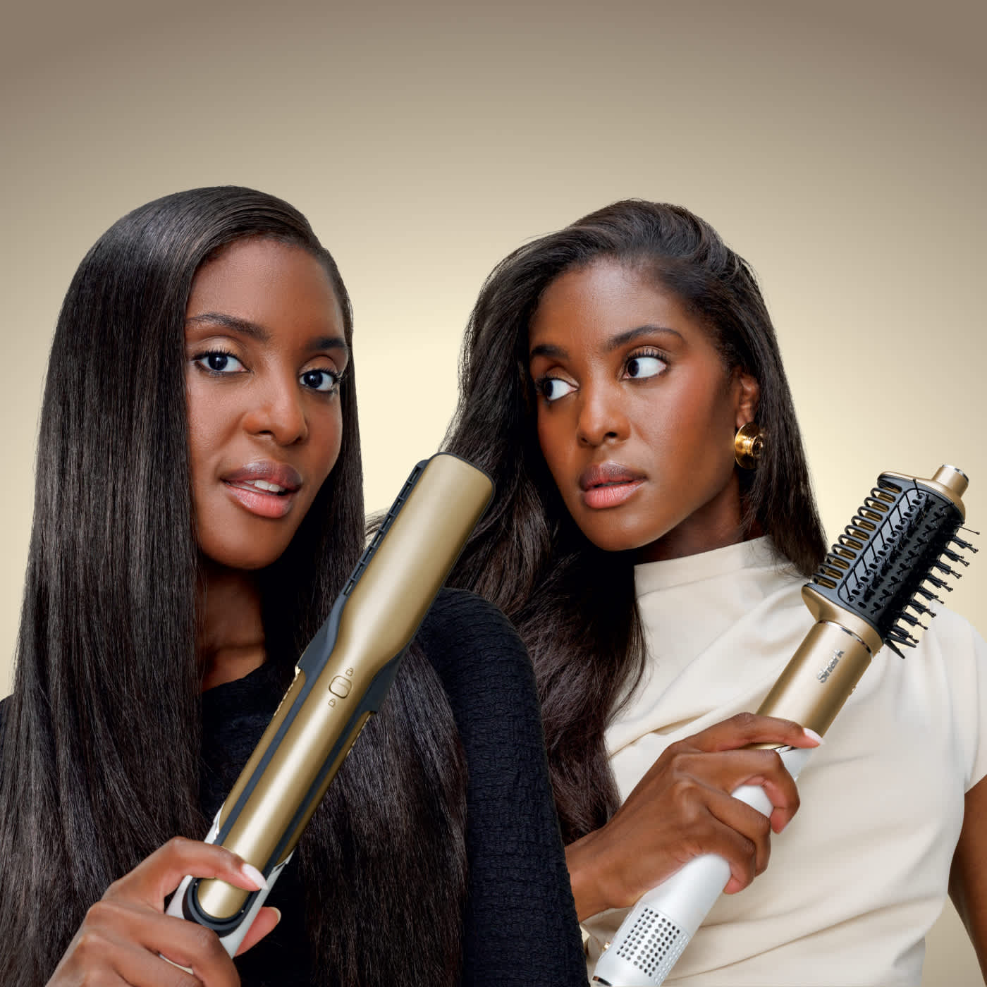 Women with glam in hands