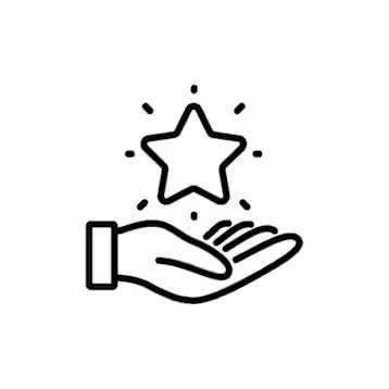 Icon of hand with a star above