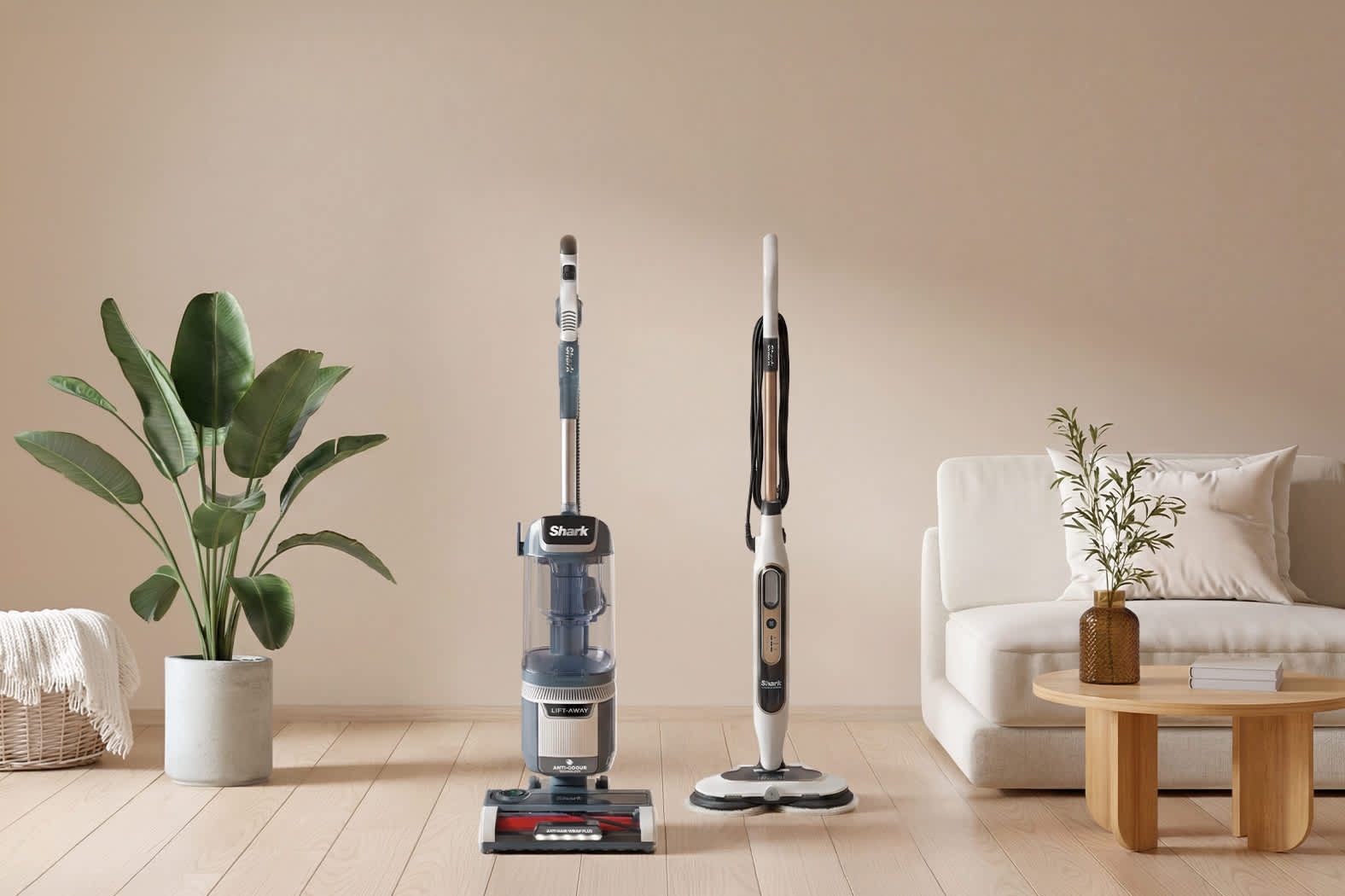 Upright Vacuum and Steam Mop