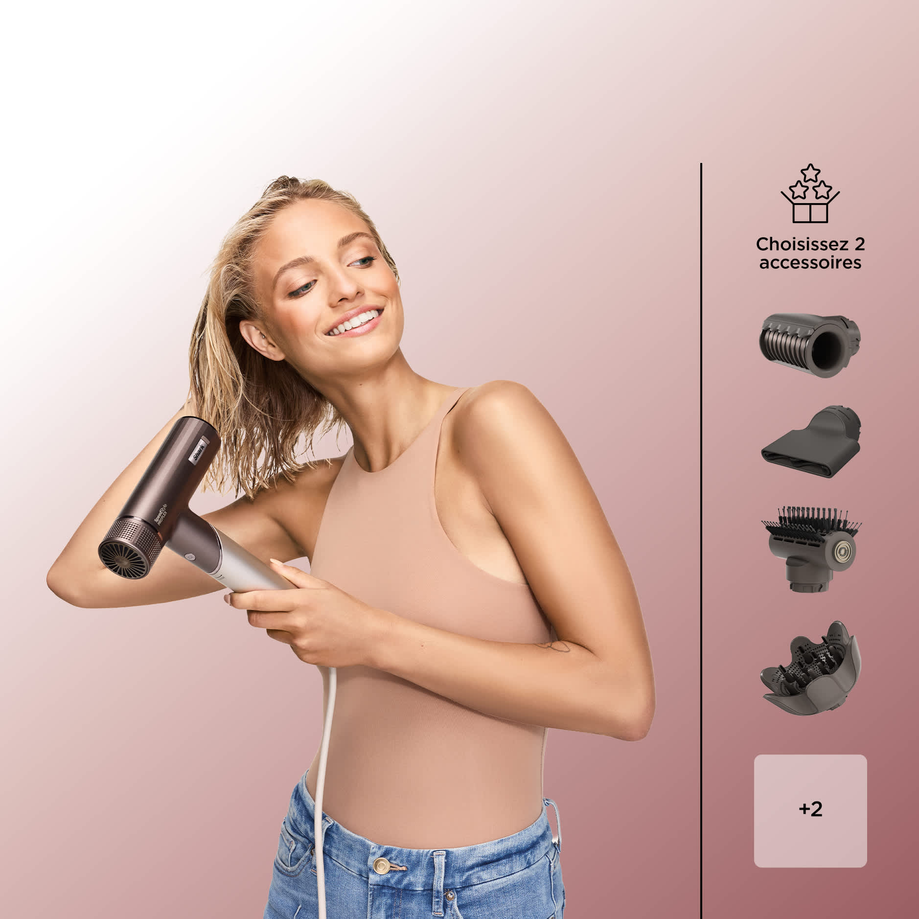 S&egrave;che-cheveux et embouts de coiffage sur mesure Shark SpeedStyle Pro FLEX