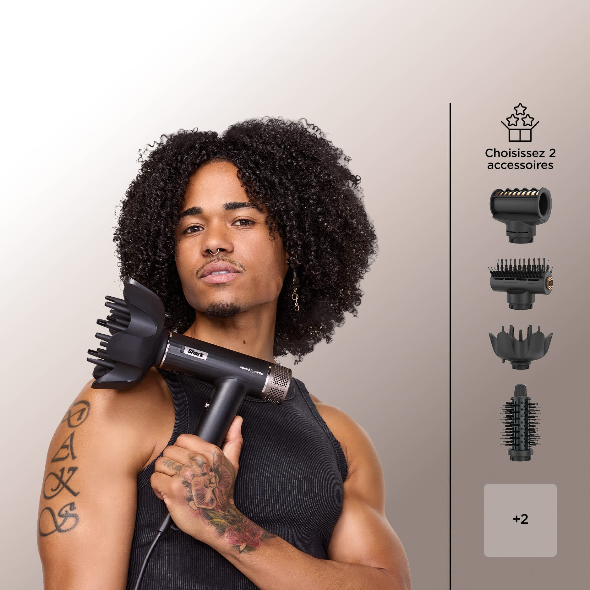 S&egrave;che-cheveux et embouts de coiffage sur mesure Shark SpeedStyle Pro