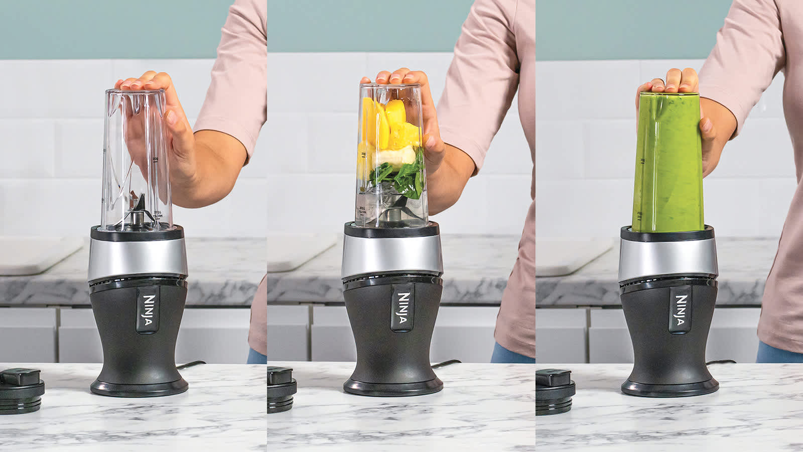 Smoothiemaker leer und gef&uuml;llt