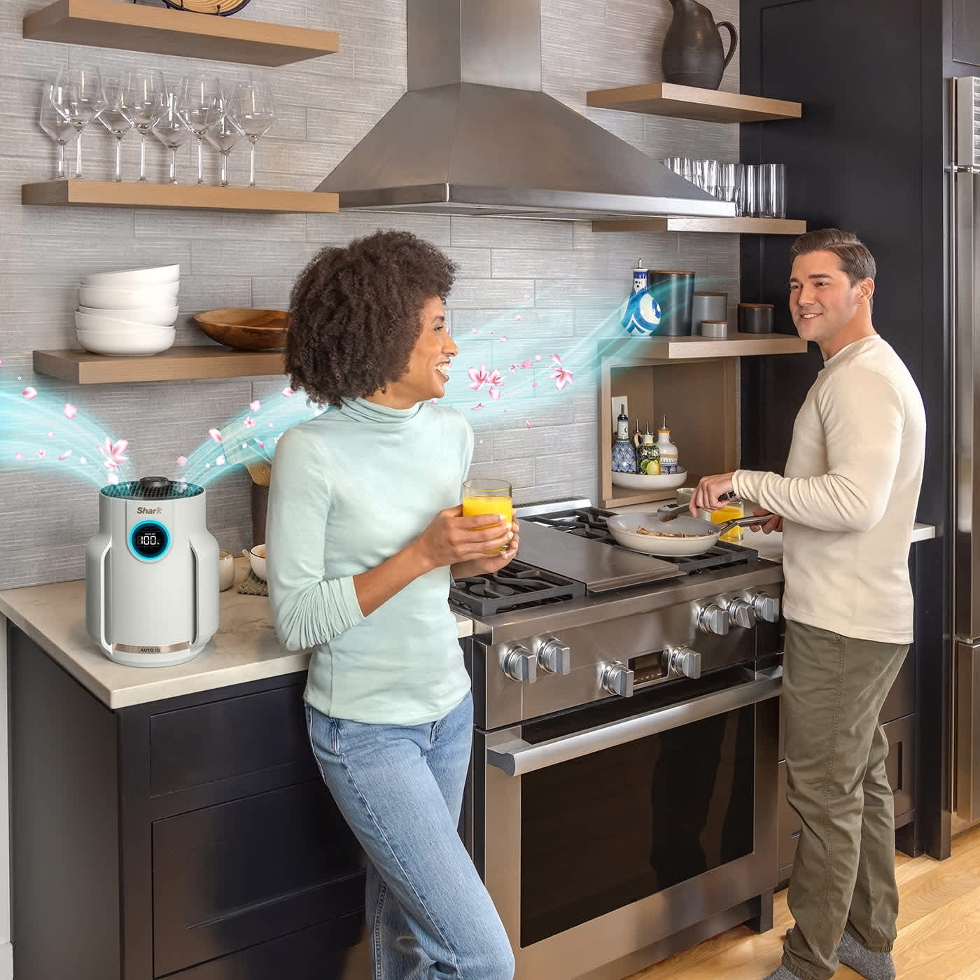 Immagine del purificatore Shark che profuma una cucina