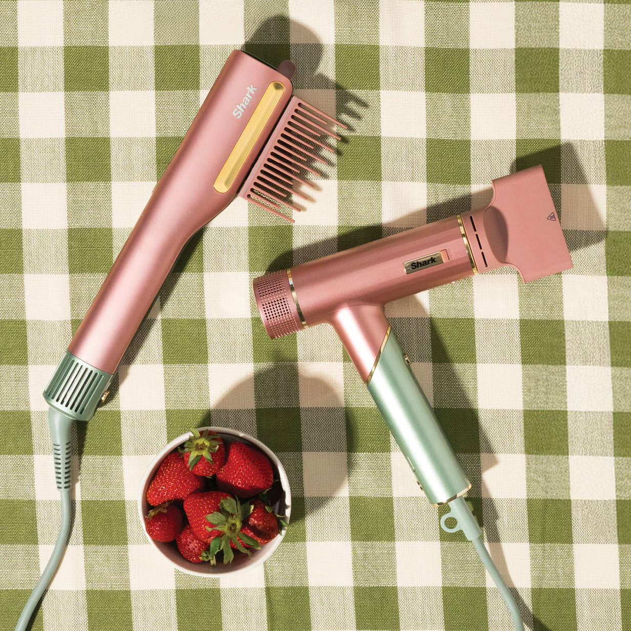 Shark SpeedStyle&trade; Hair Dryer & SilkiPro&trade; Straightener Bundle in Strawberry Matcha