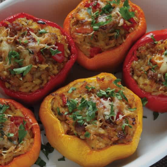 Rice and Vegetable Stuffed Peppers