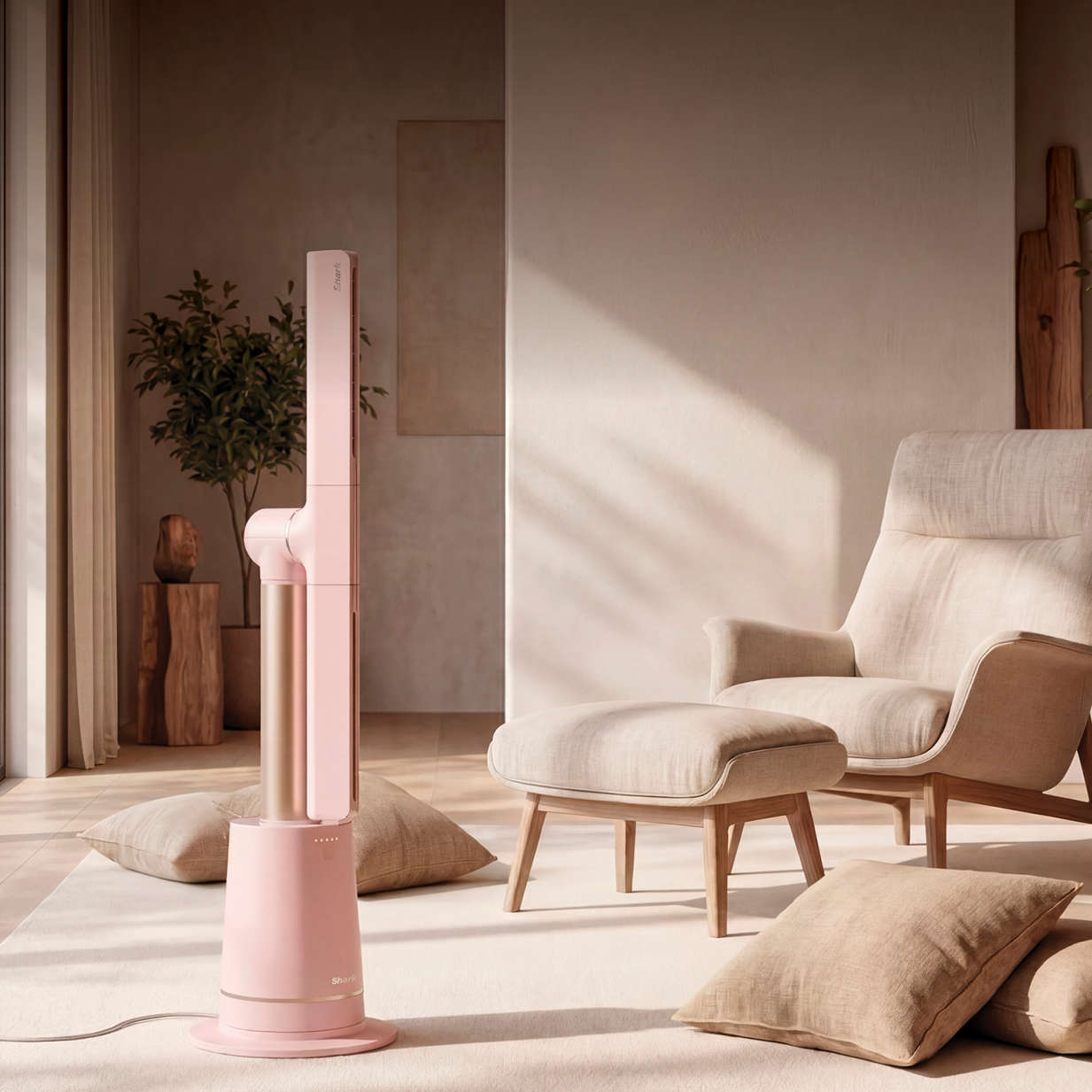 Blush with an edge of cool.