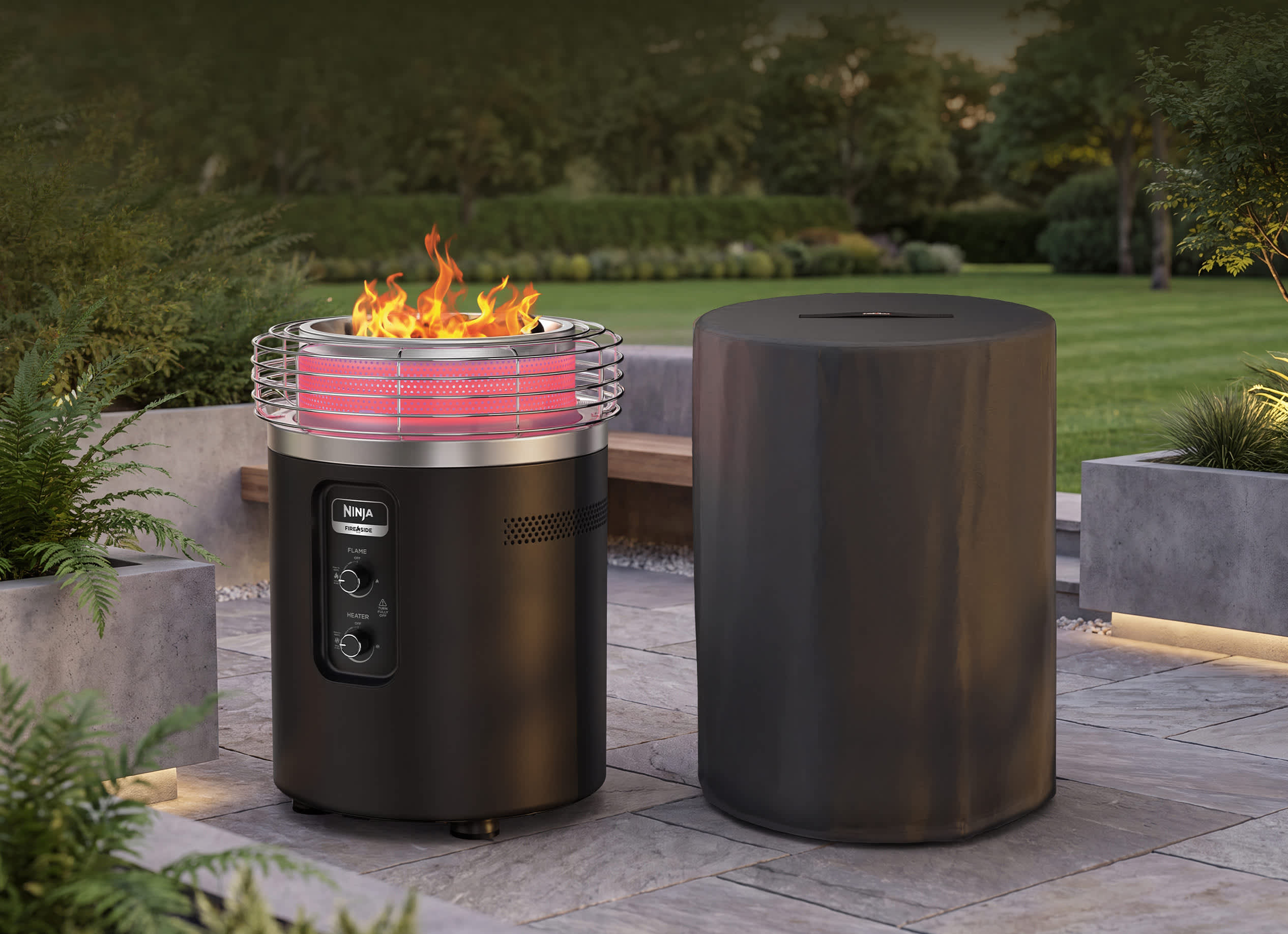 Ninja Fireside360 Outdoor Heater & Fire Pit with Cover Bundle