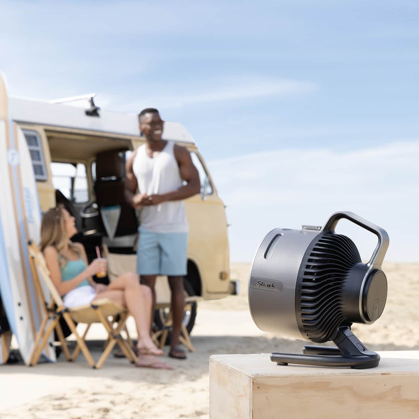 FlexBreeze utilis&eacute; en plein air avec une port&eacute;e de 20m.