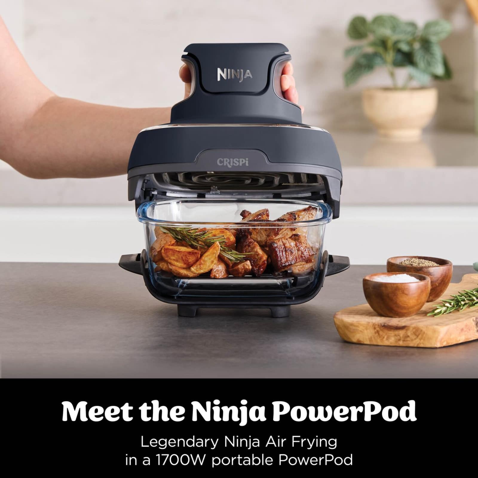 Ninja CRISPi 4-in-1 Portable Glass Air Fryer — Cyber Space detail 2