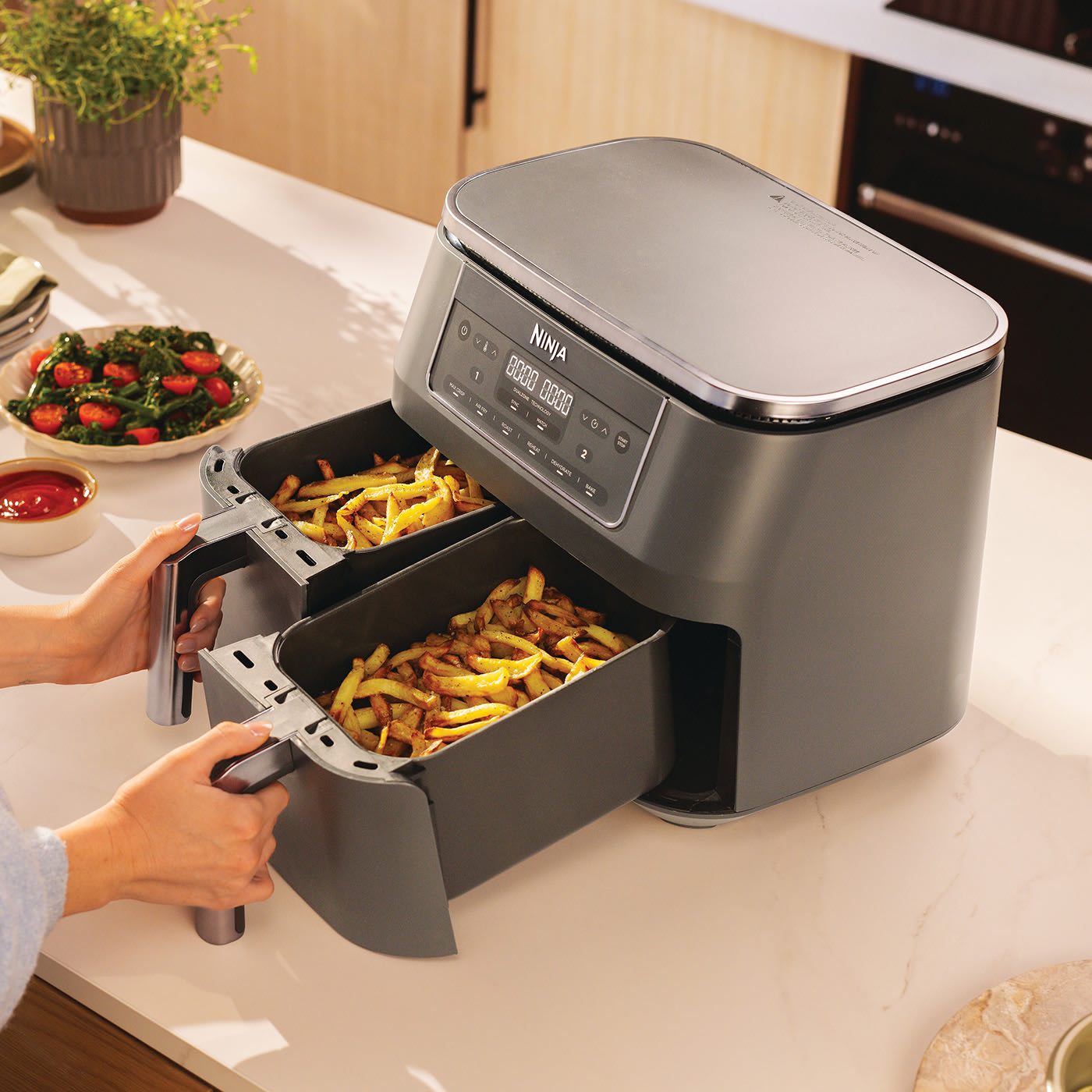 Air Fryer Ninja DualZone, 7.6L, 6-en-1, Gris