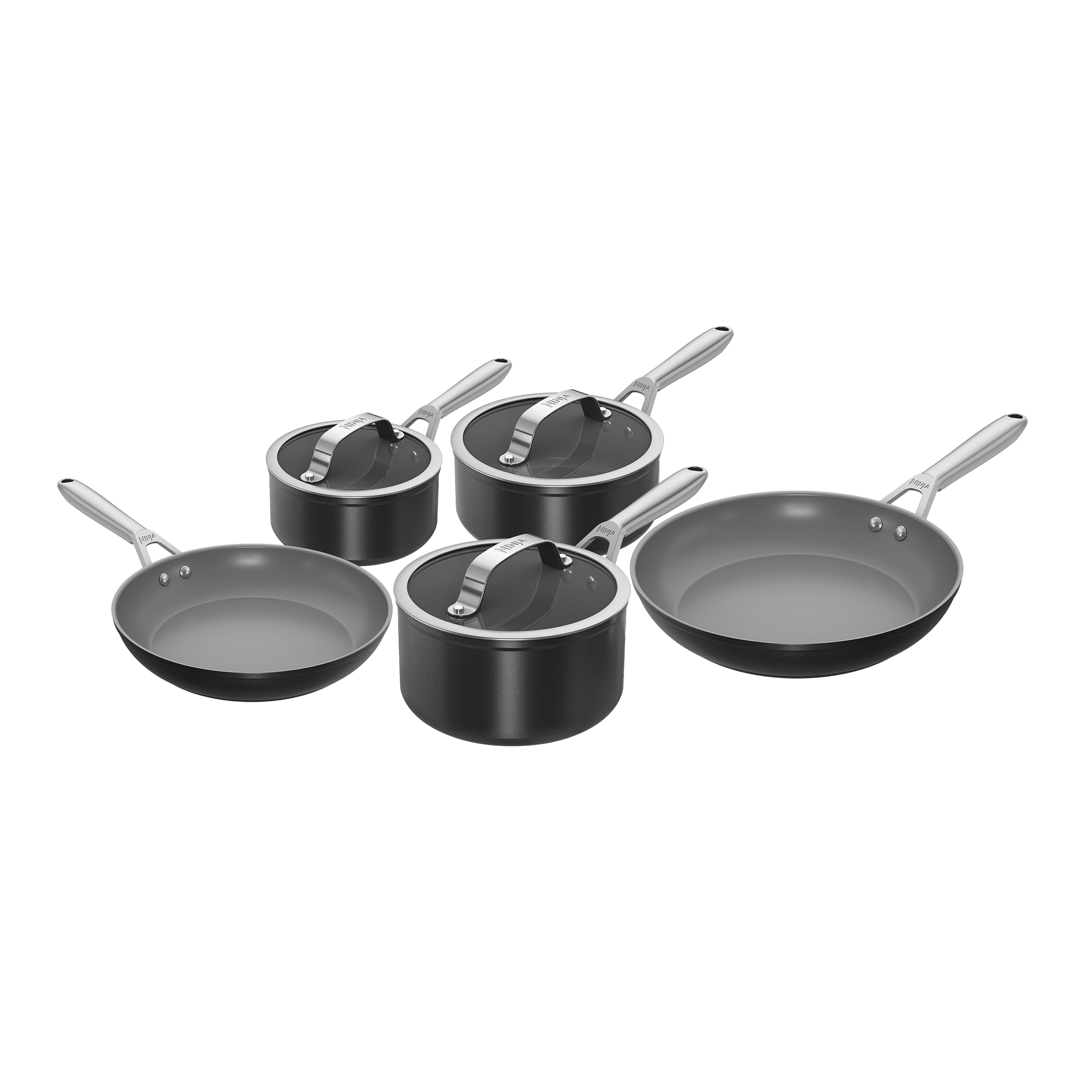 Ninja Ceramic Pro 8-piece pan set in black