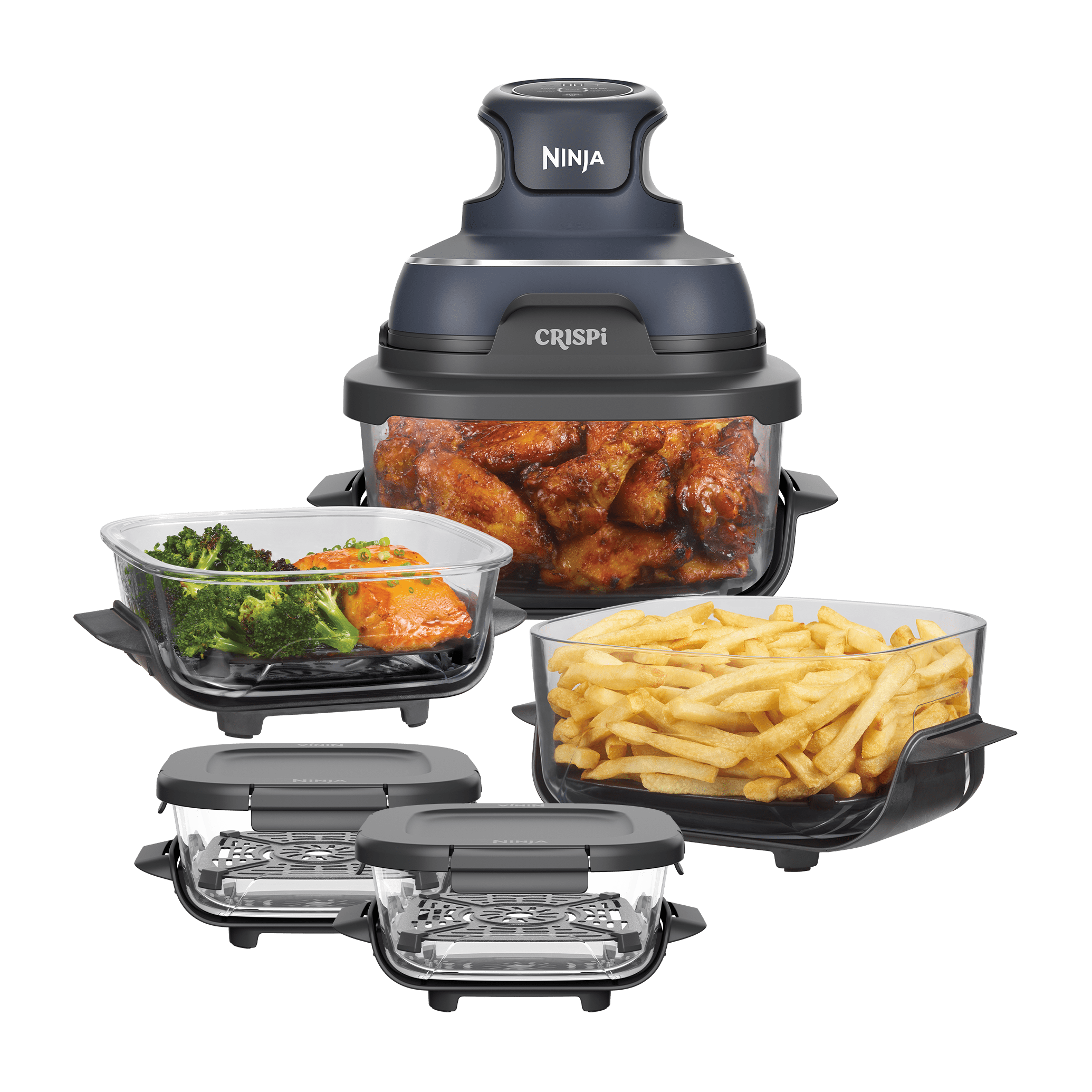 Ninja CRISPi 4-in-1 Portable Glass Air Fryer Flex Set - Cyber