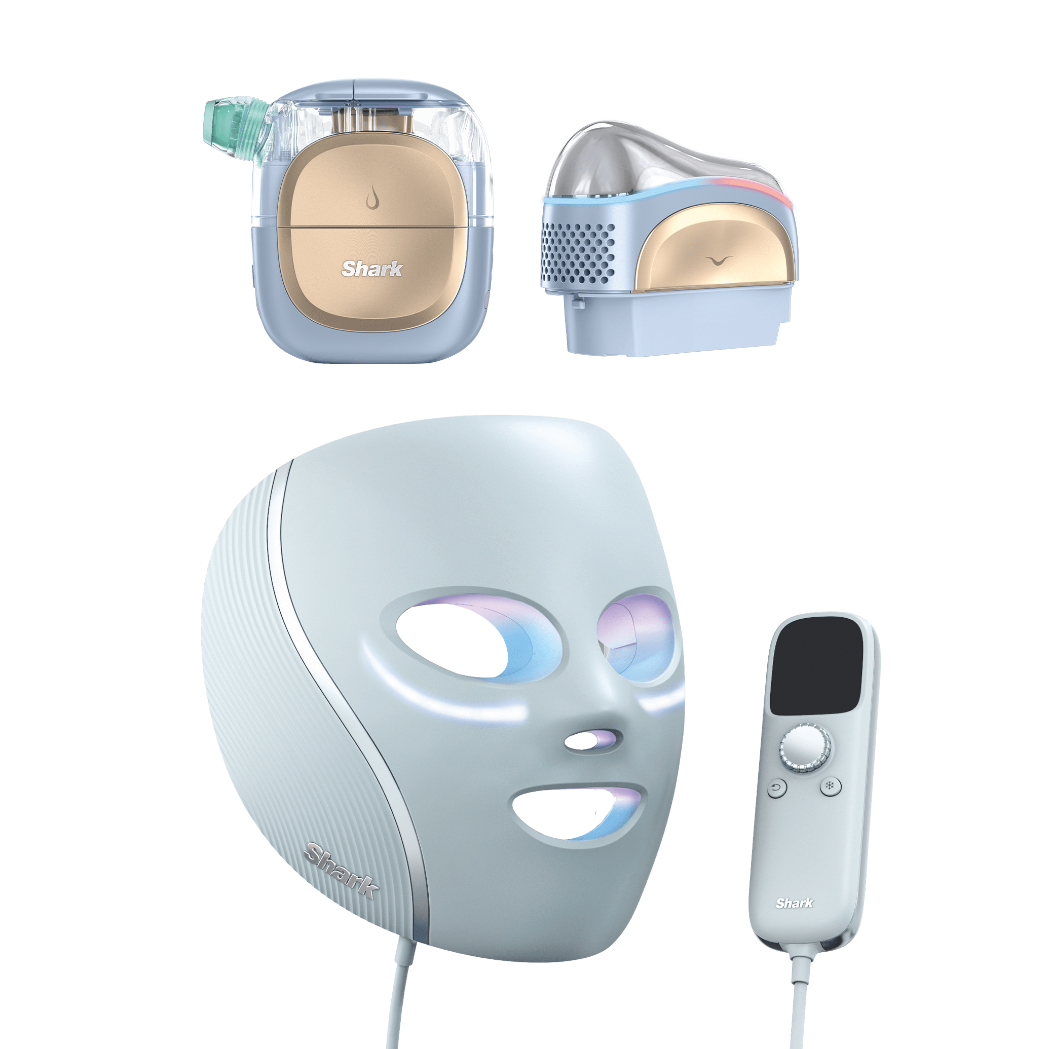 Shark Blue Beauty Bundle - CryoGlow & FacialPro Glow & DePuffi At-Home Hydrating Facial System – Save £100 – now £499.99