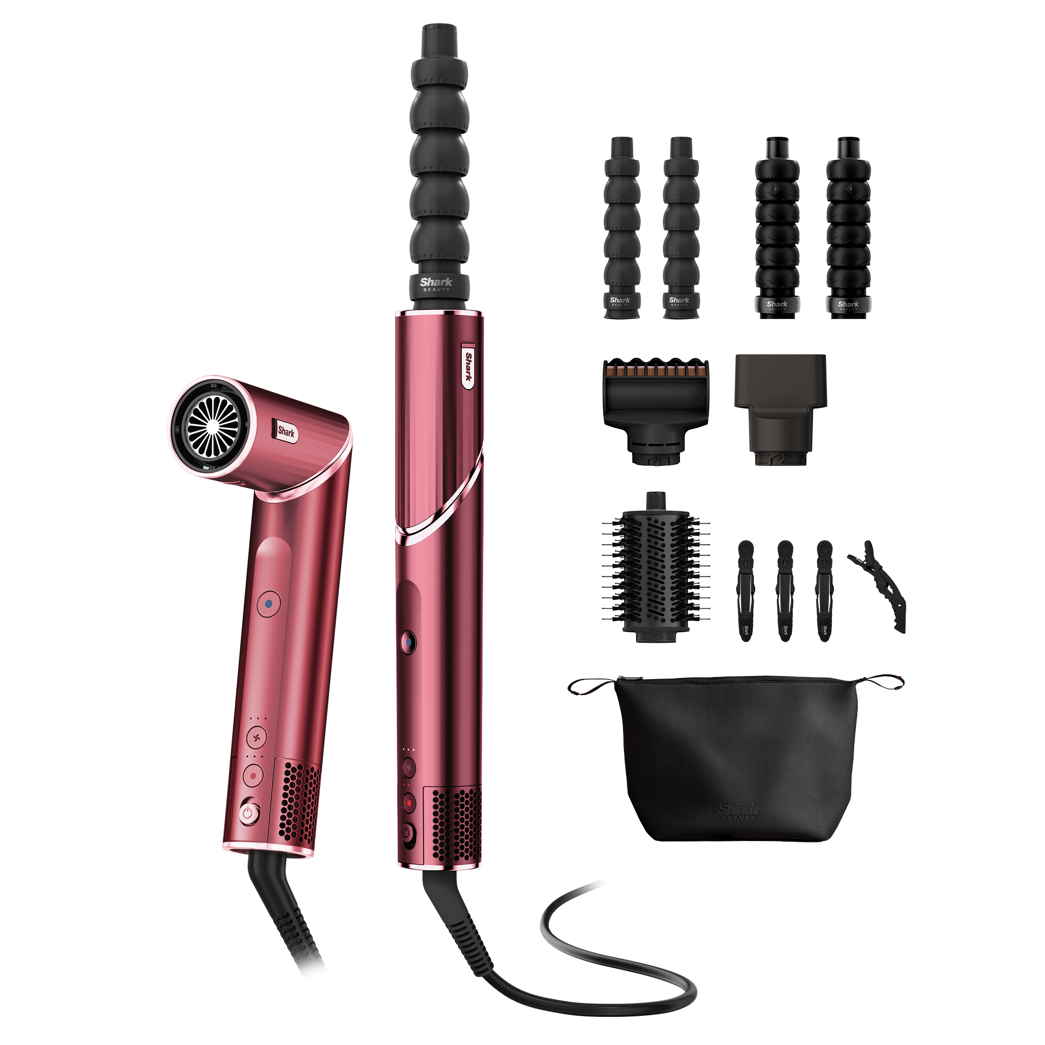Shark FlexStyle Black Cherry 5-in-1 Air Styler & Hair Dryer Gift Set HD456CRUK