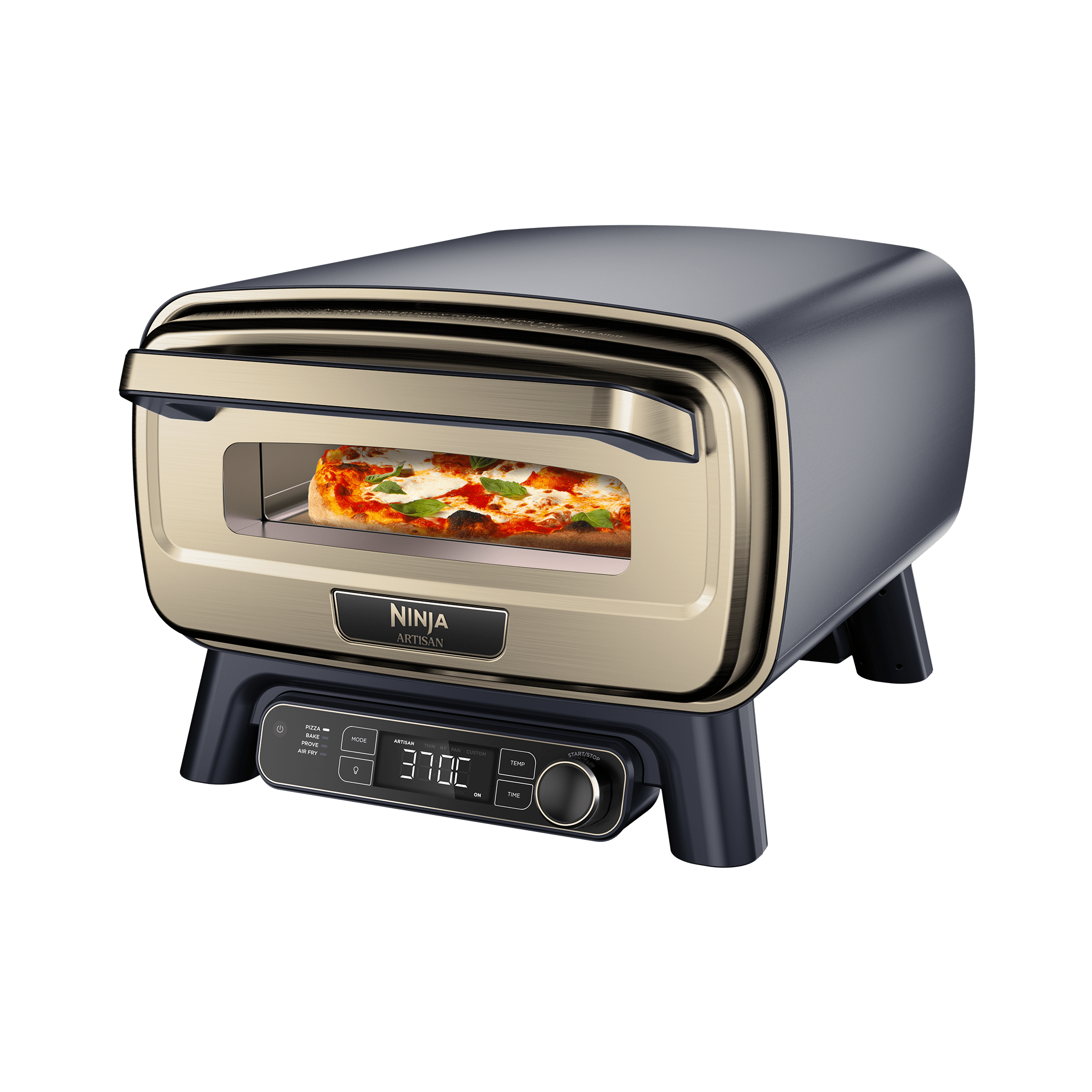 Ninja Artisan Electric Outdoor Pizza Oven & Air Fryer with Cover - Blue & Gold product photo