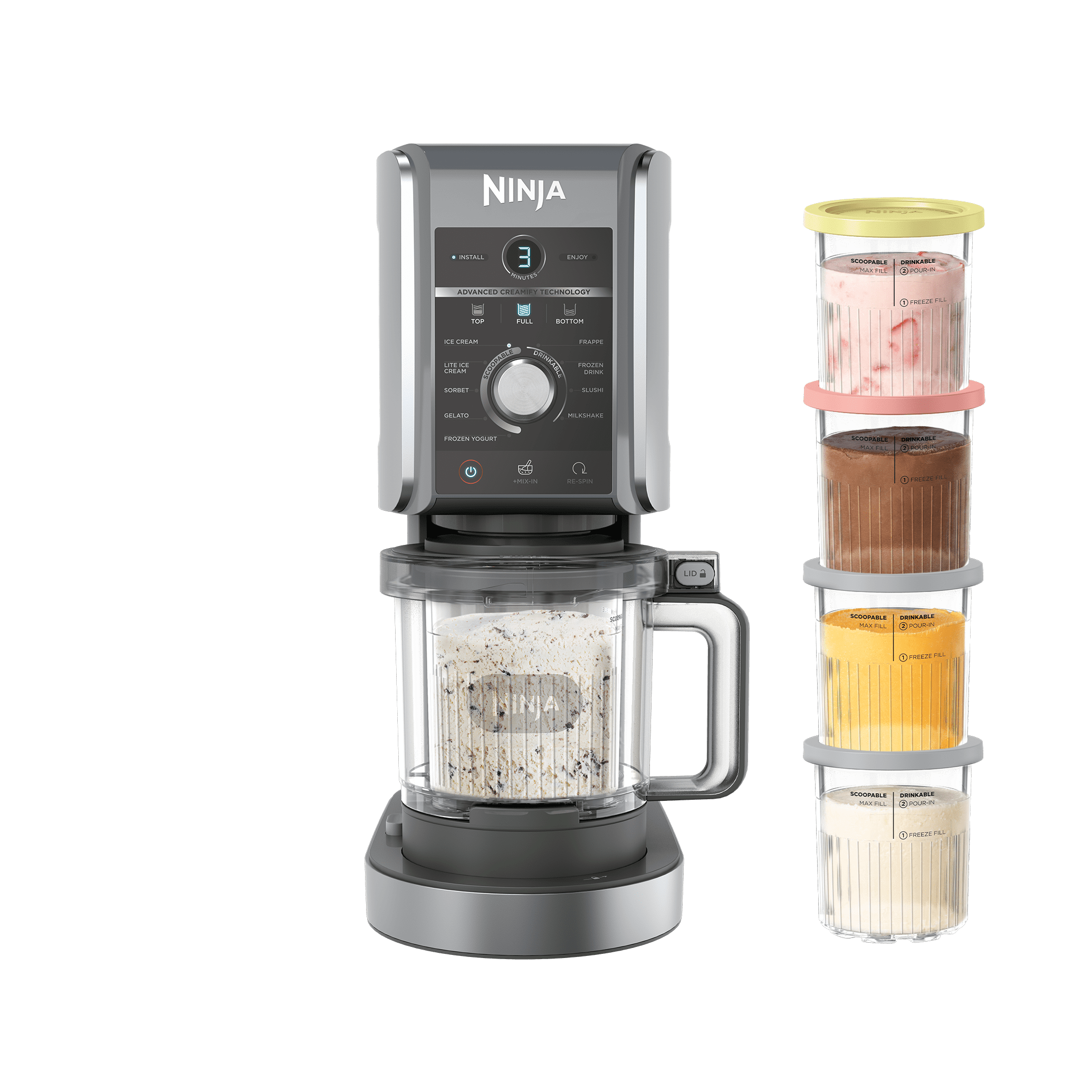 Ninja CREAMi Deluxe 10-in-1 Ice Cream and Frozen Drink Maker (4 Tub Bundle) – Save £16 – now £259.99
