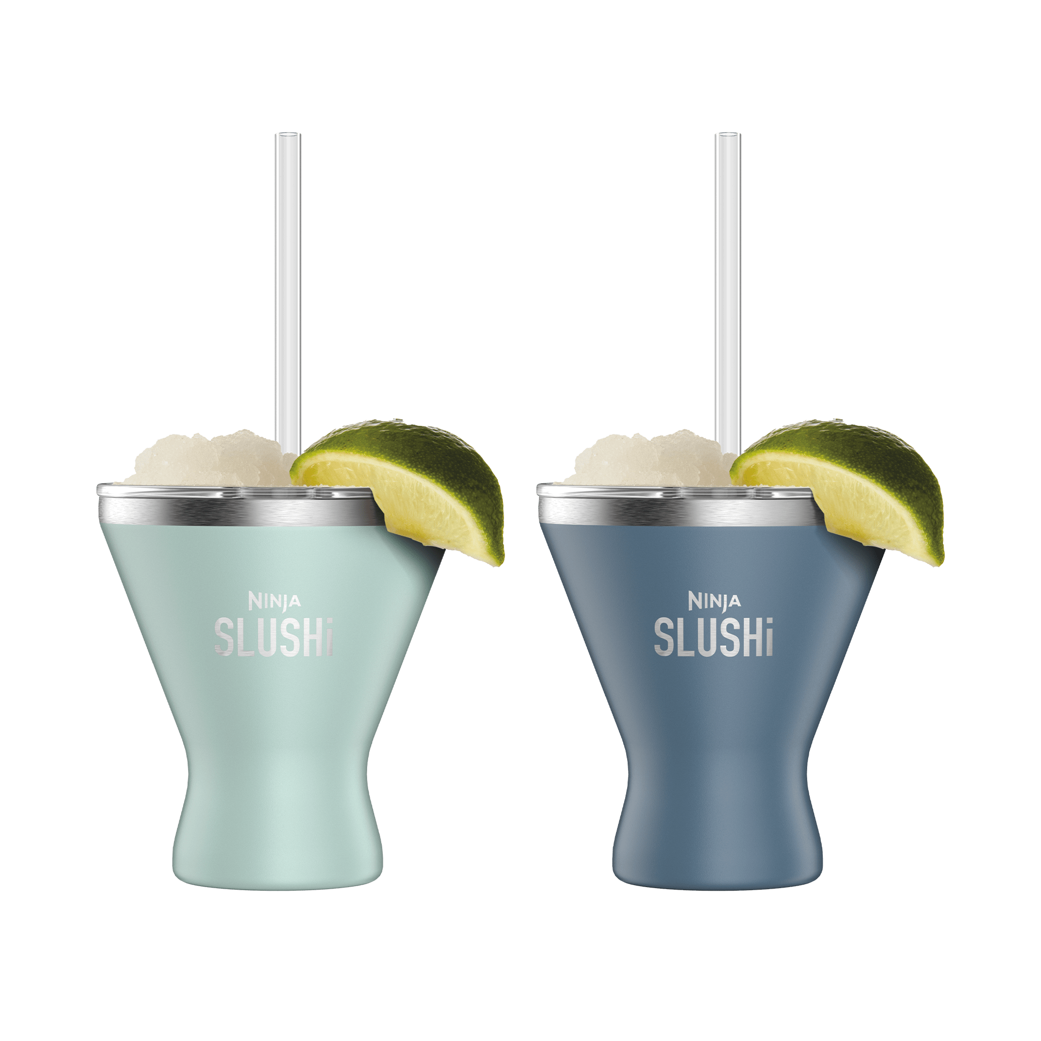 Ninja SLUSHi Isolierte Cocktail-Becher mit Deckeln, 2er-Set – Mint & Blau