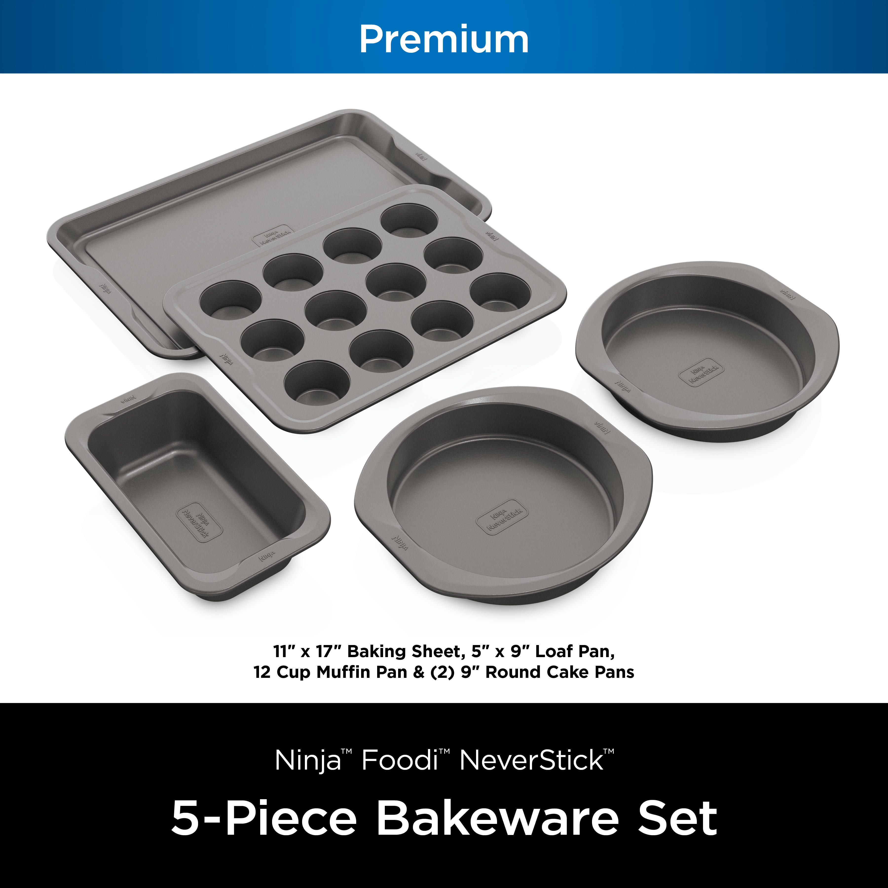 Patissier 全5巻セット Ninja NeverStick™ Premium 5-Piece Bakeware Set Bakeware - Ninja