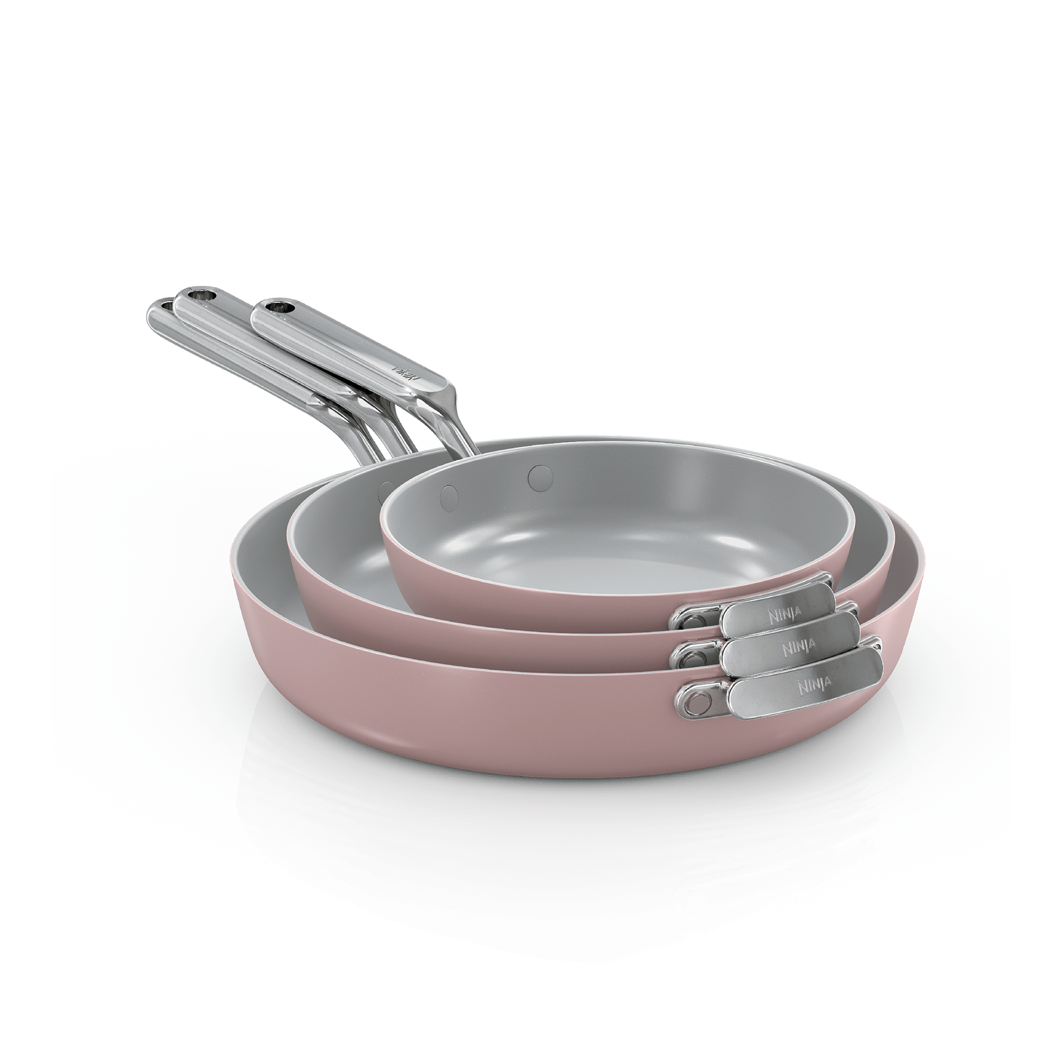 Ninja NeverQuit™ 3-Piece Frying Pan Ceramic Cookware Set | SharkNinja