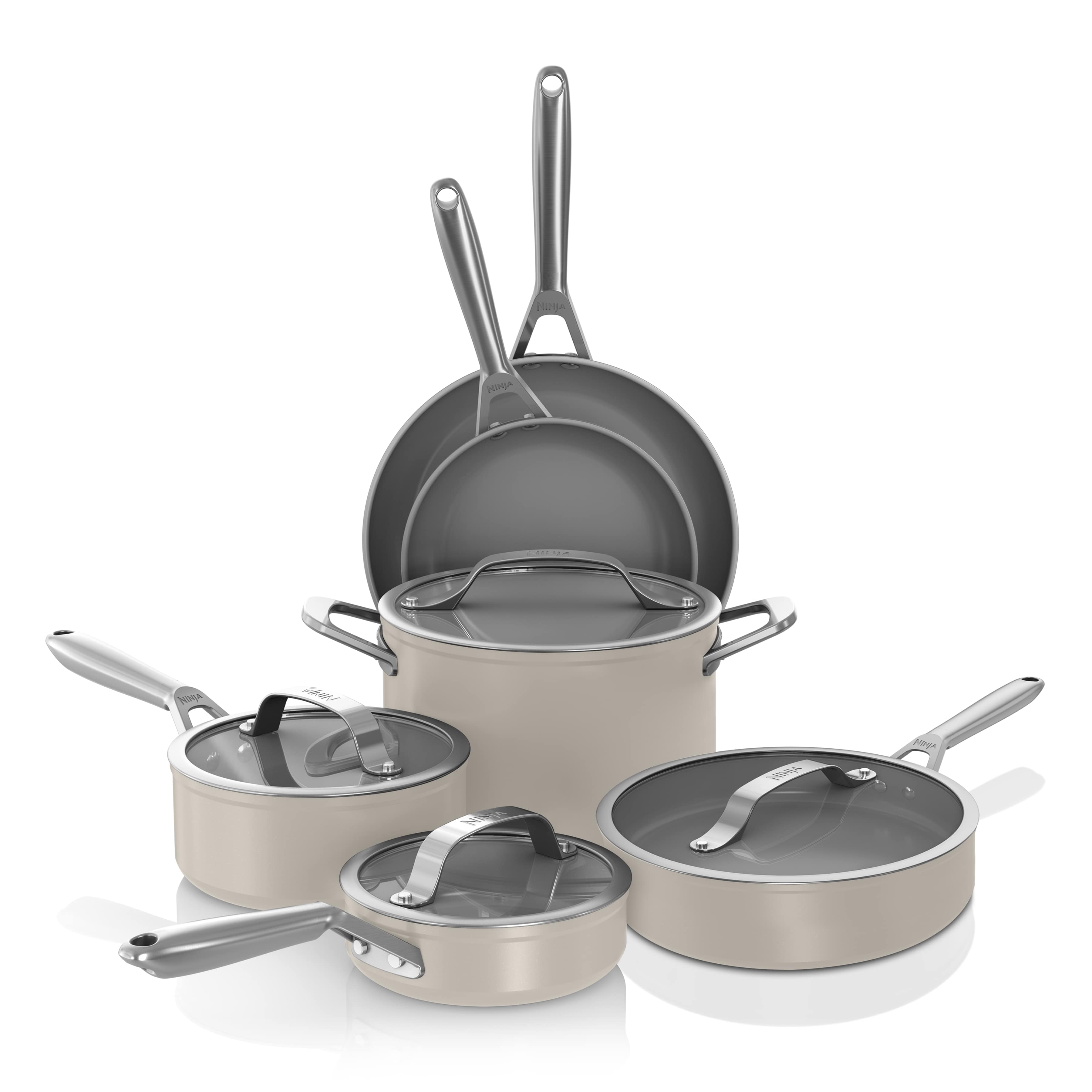 【エスプリーナ】10点セット♡ Ninja® Ceramic Pro 10-Piece Cookware Set Stone | SharkNinja