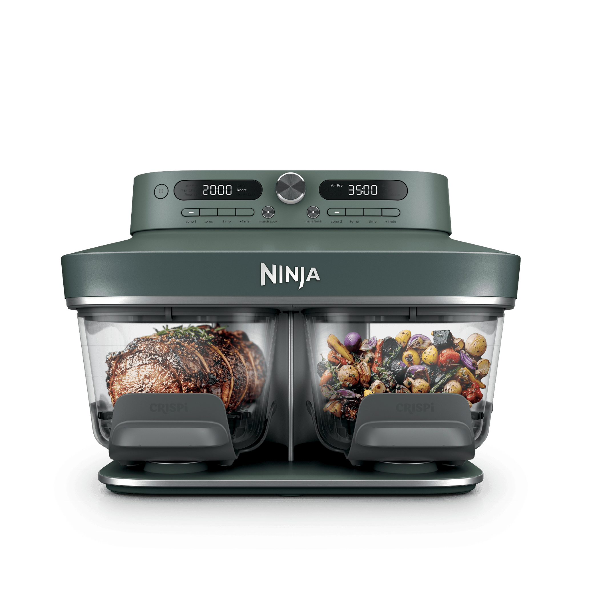 Ninja Crispi® DualZone™ Glass Countertop Air Fryer, in Vista Green