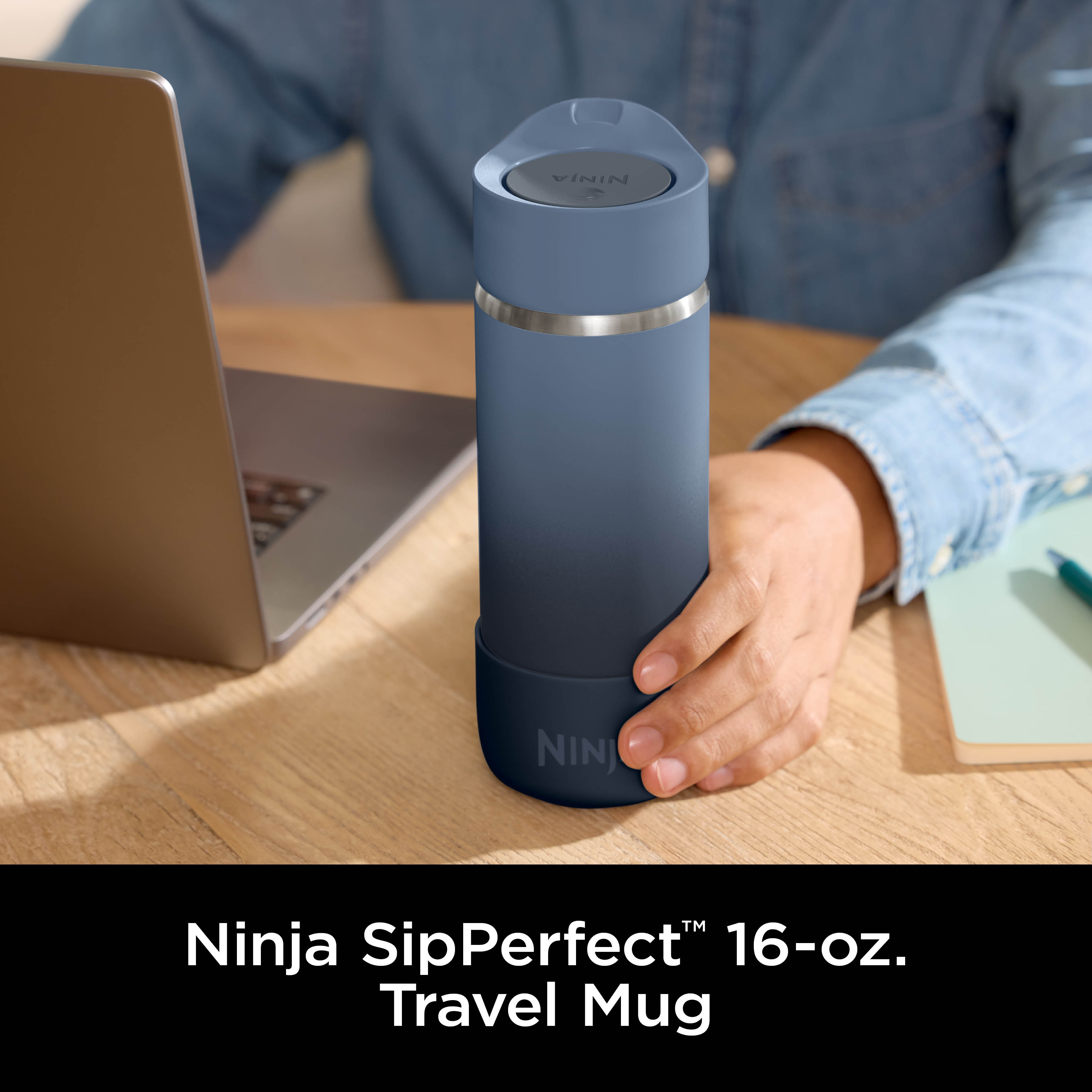 Ninja Sip Perfect™ 16oz Travel Mug, Midnight Blue | SharkNinja