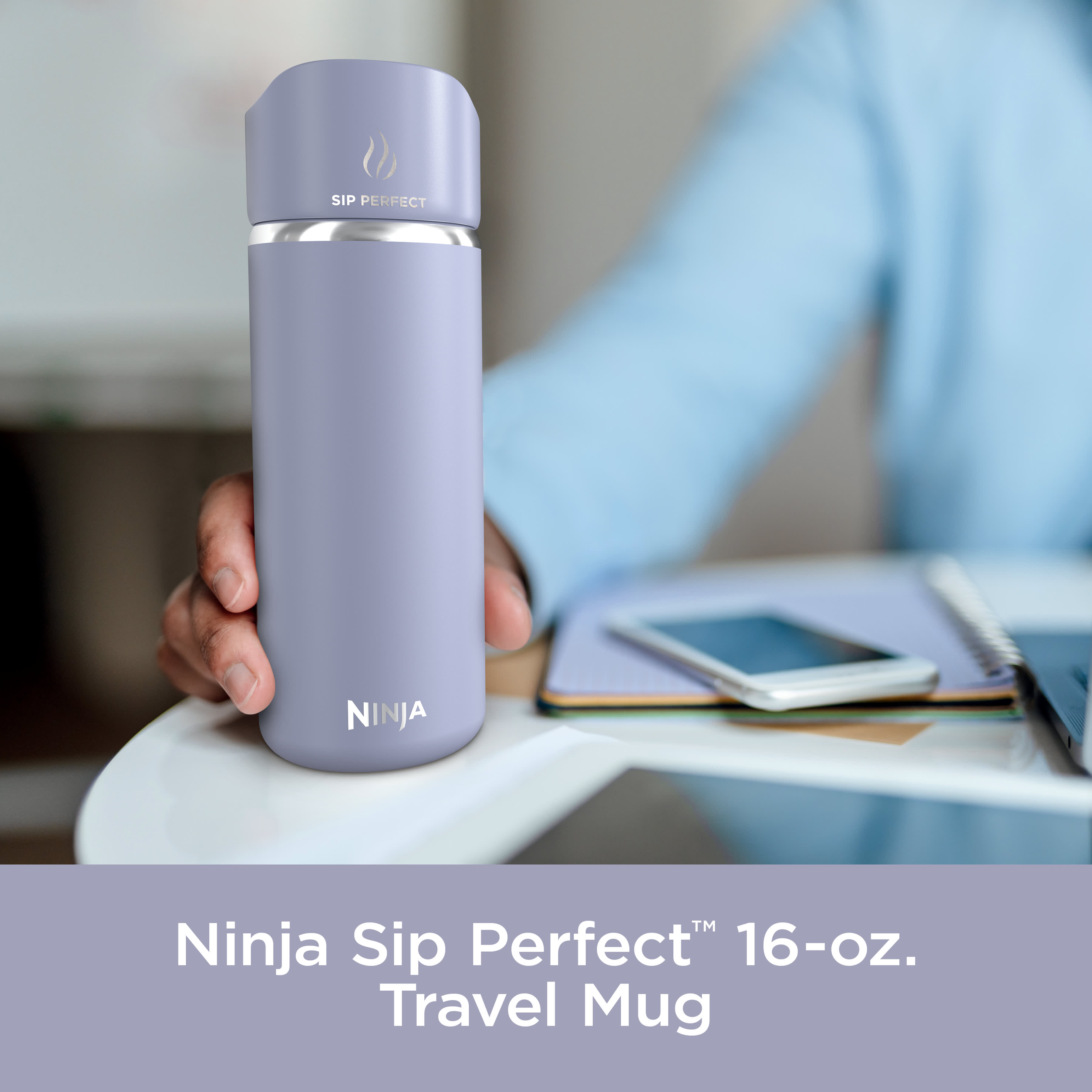 Ninja Sip Perfect™ 16oz Travel Mug, Lavender Purple | SharkNinja